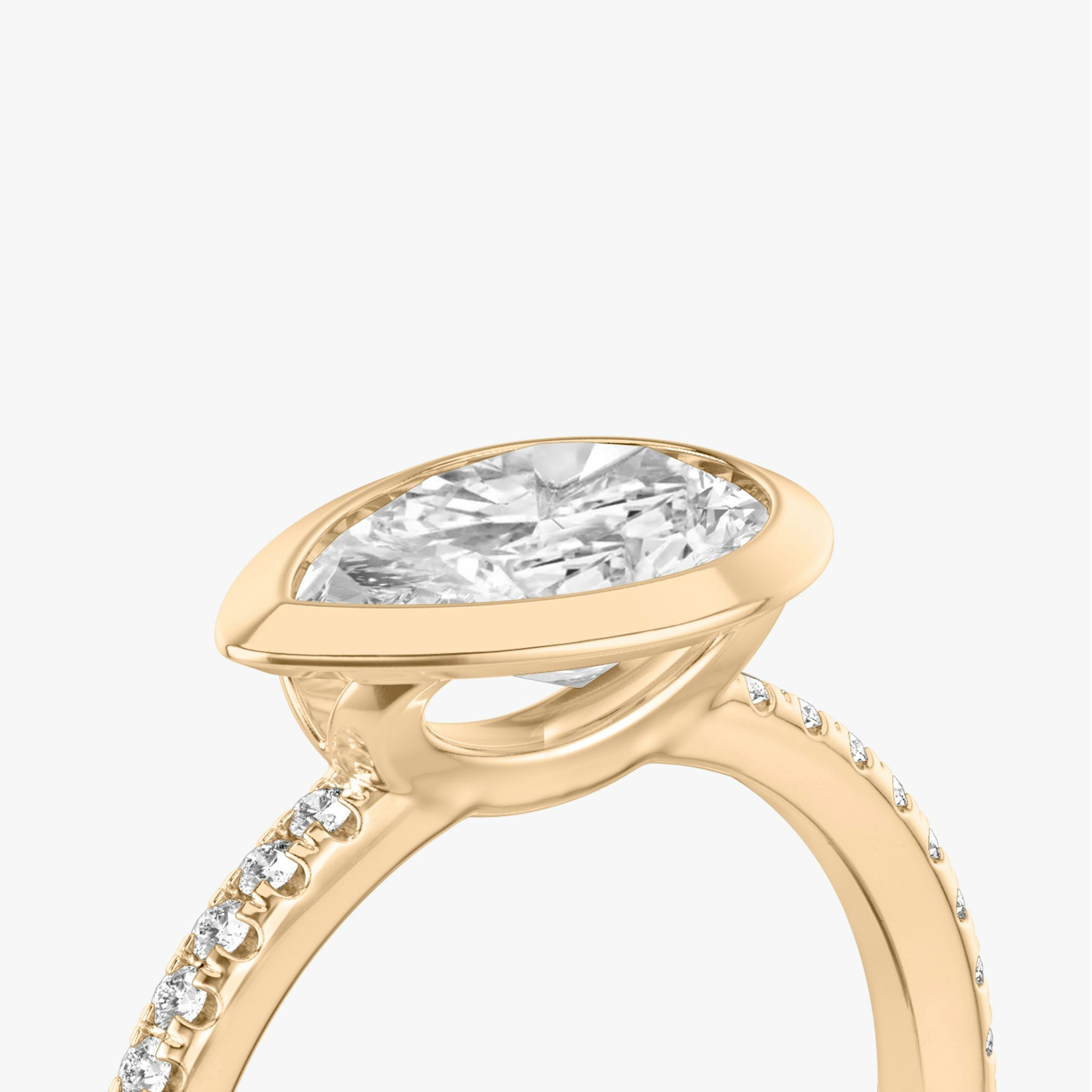 The Signature Bezel | Pear | 14k | Rose Gold | bandAccent: Pavé | diamondOrientation: horizontal | caratWeight: other