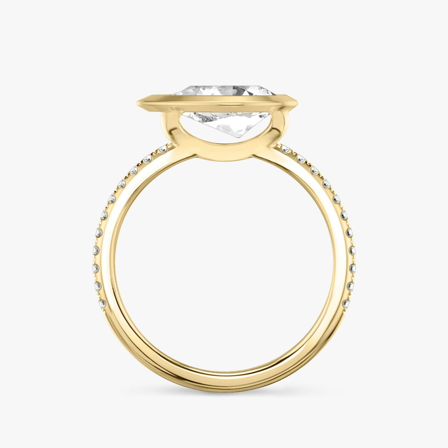 The Signature Bezel | Pear | 18k | Yellow Gold | bandAccent: Pavé | diamondOrientation: horizontal | caratWeight: other
