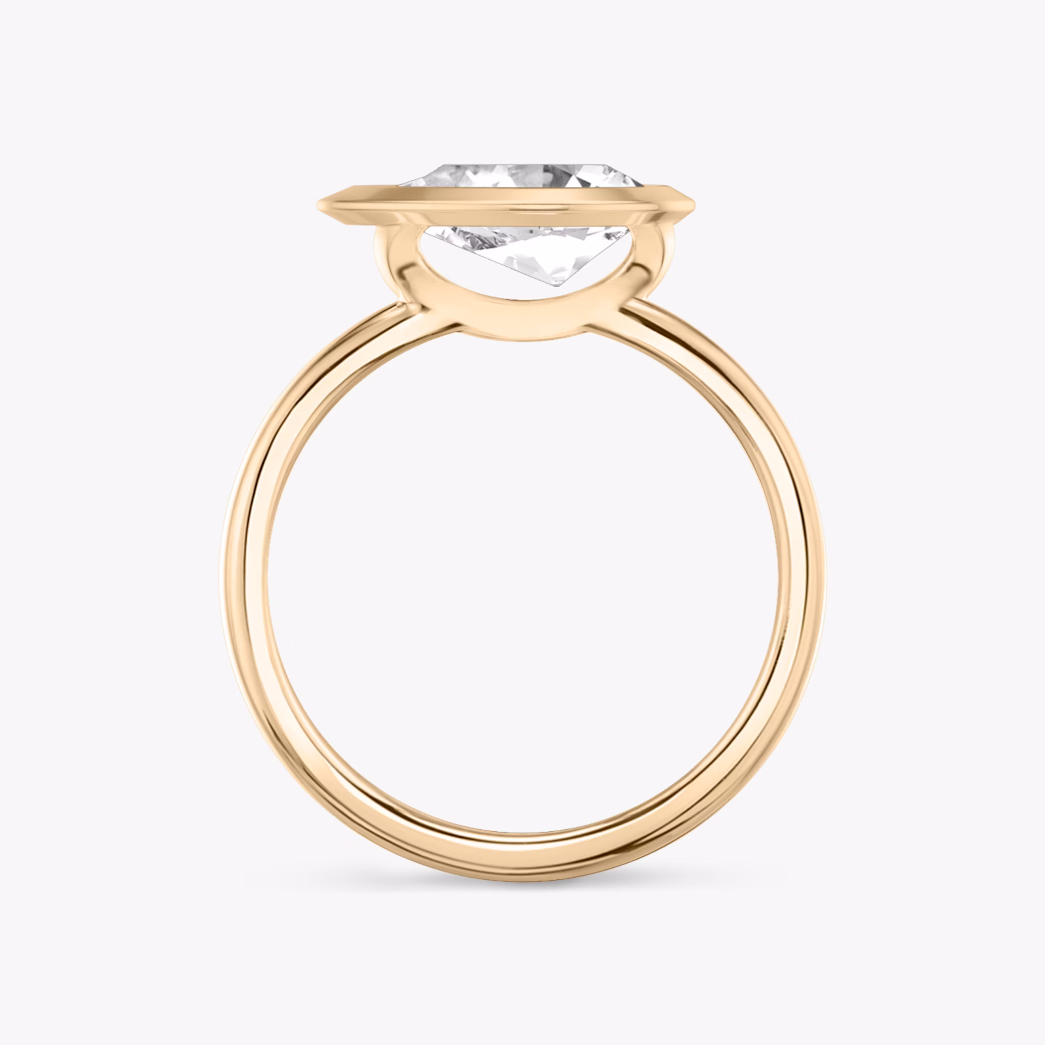 The Signature Bezel | Pear | 14k | Rose Gold | bandAccent: Plain | diamondOrientation: horizontal | caratWeight: other