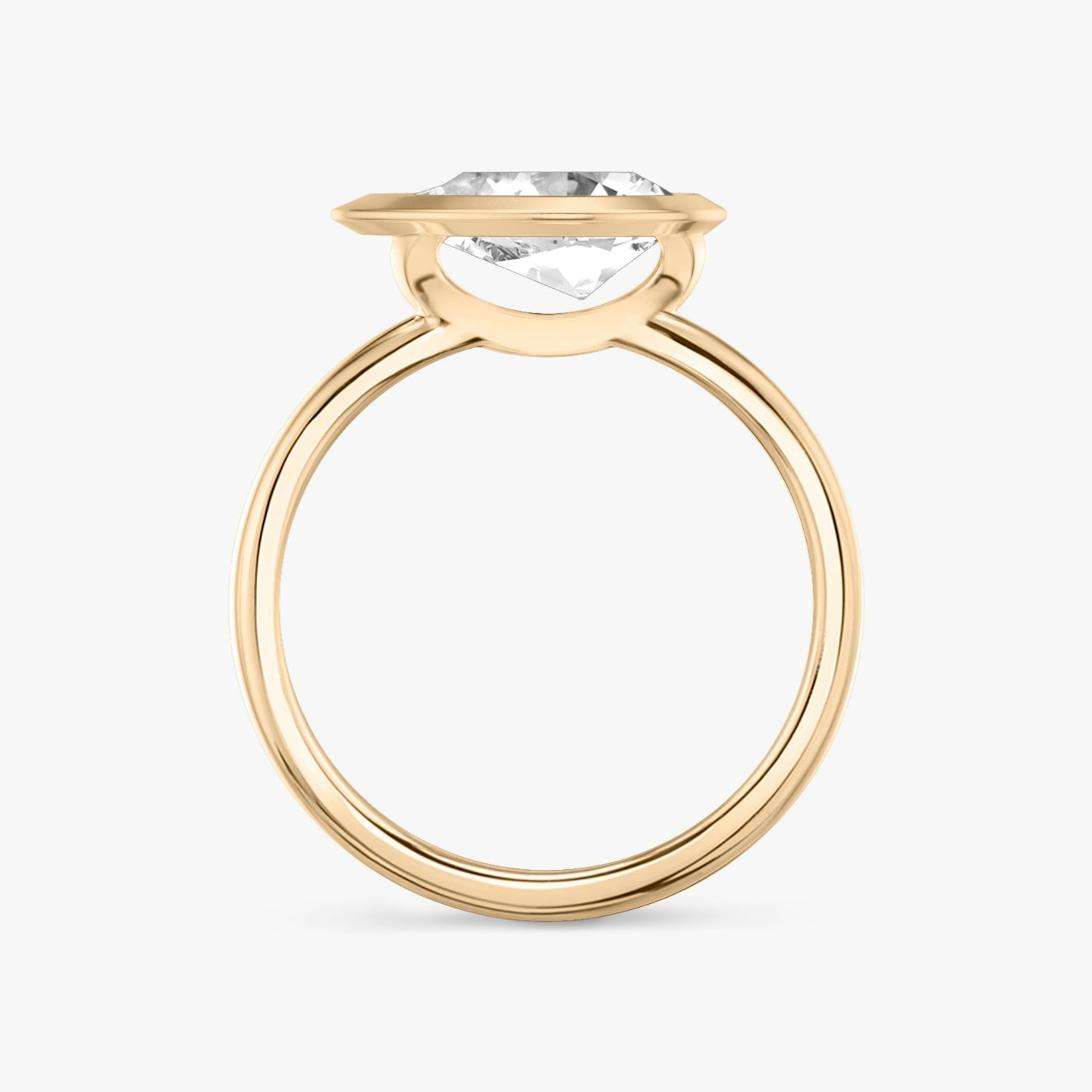 The Signature Bezel | Pear | 14k | Rose Gold | bandAccent: Plain | diamondOrientation: horizontal | caratWeight: other