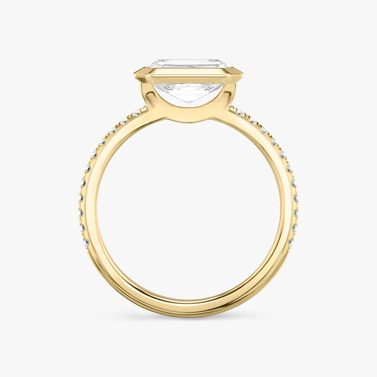 The Signature Bezel | Radiant | 18k | Yellow Gold | bandAccent: Pavé | diamondOrientation: horizontal | caratWeight: other