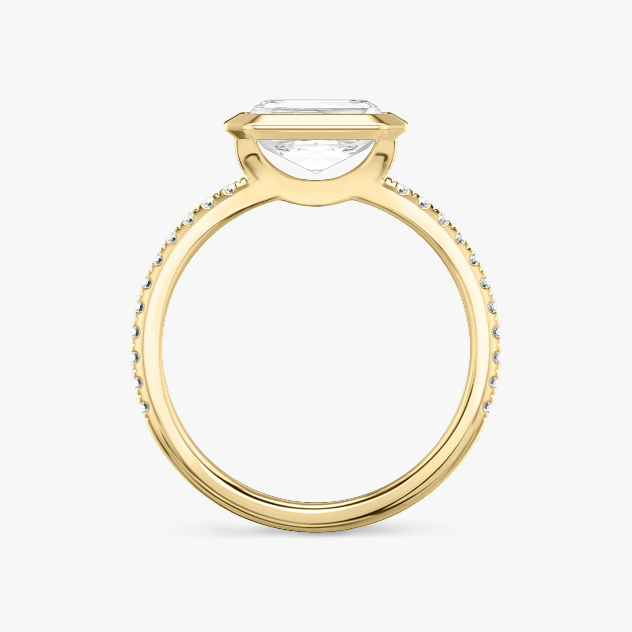 The Signature Bezel | Radiant | 18k | Yellow Gold | bandAccent: Pavé | diamondOrientation: horizontal | caratWeight: other