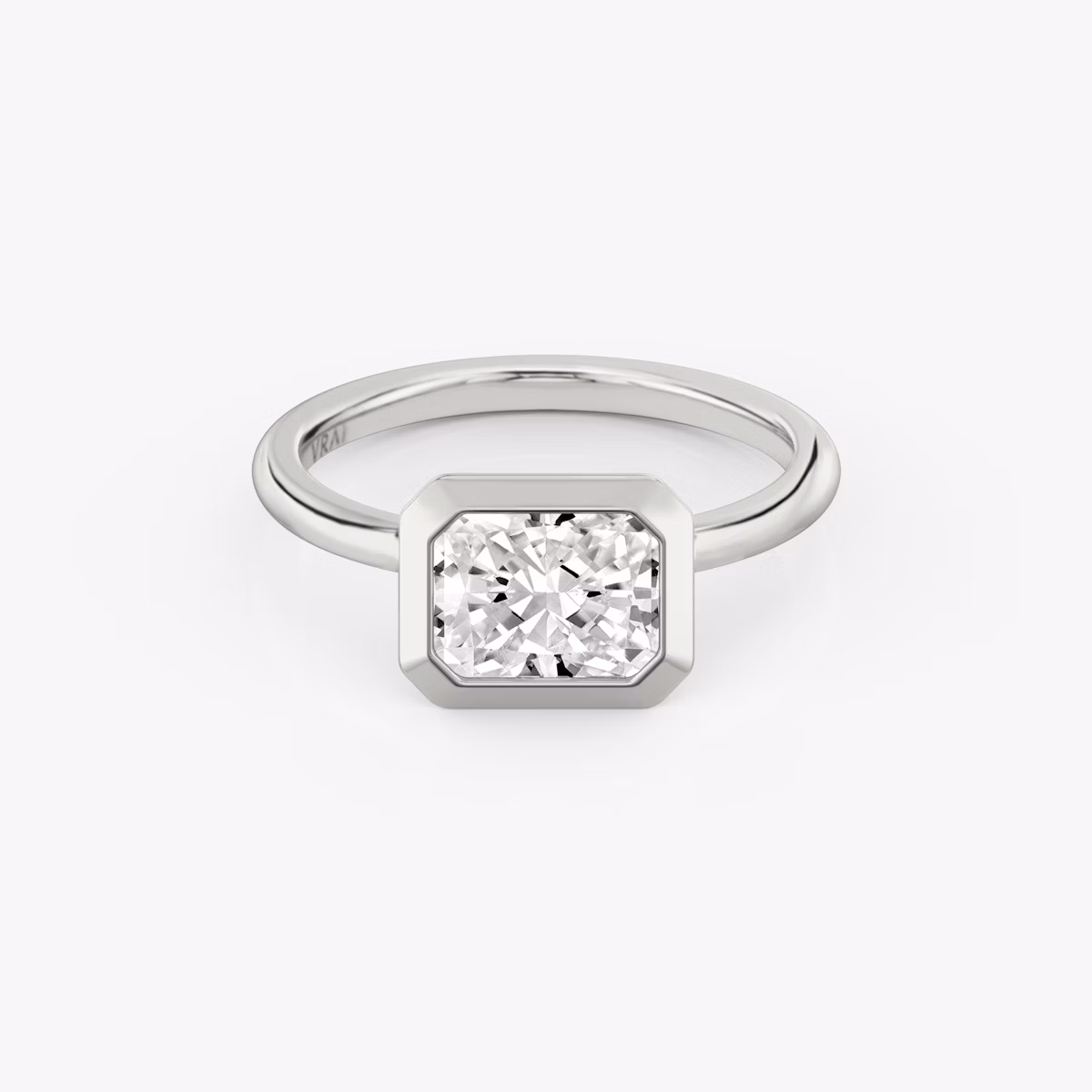 The Signature Bezel | Radiant | Platinum | bandAccent: Plain | diamondOrientation: horizontal | caratWeight: other
