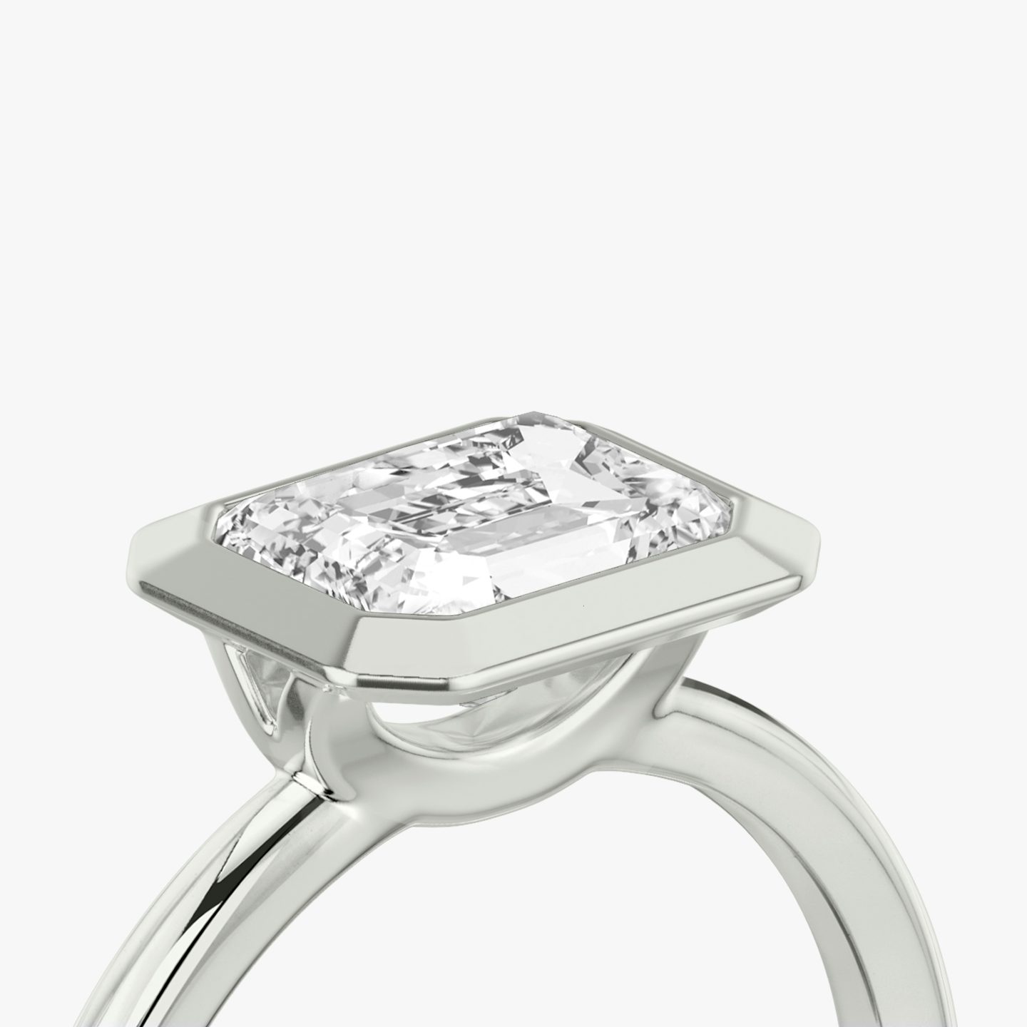 Signature Bezel | Radiant | 18k | Weißgold | bandAccent: Ohne Pavé-Besatz | diamondOrientation: horizontal | caratWeight: other