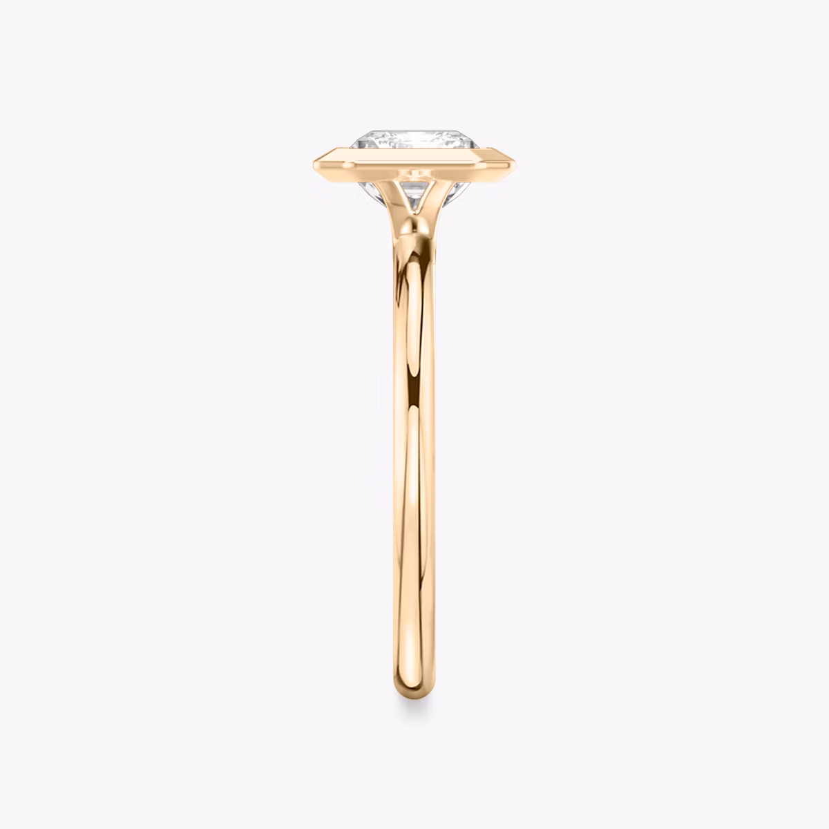 The Signature Bezel | Radiant | 14k | Rose Gold | bandAccent: Plain | diamondOrientation: horizontal | caratWeight: other