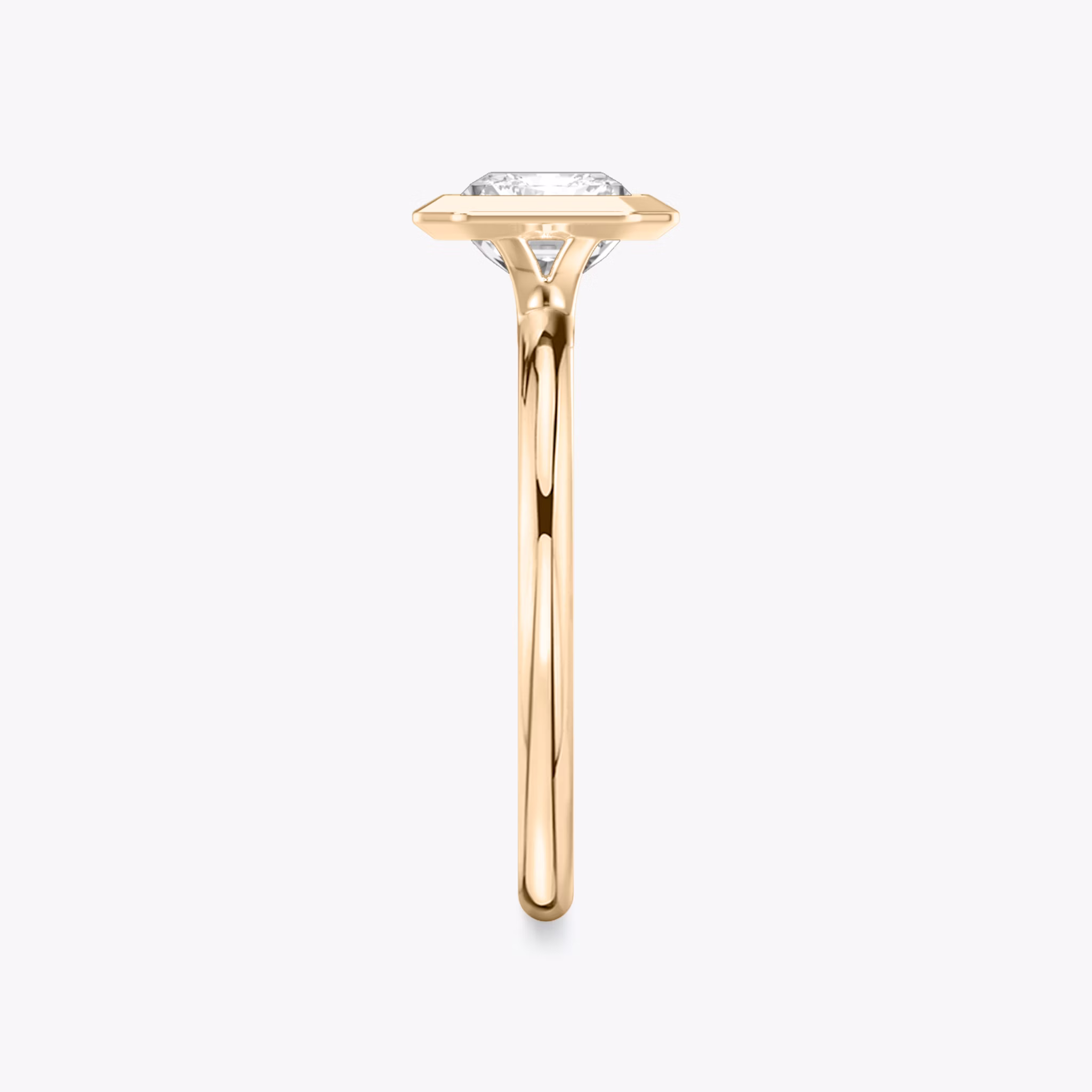 The Signature Bezel | Radiant | 14k | Rose Gold | bandAccent: Plain | diamondOrientation: horizontal | caratWeight: other