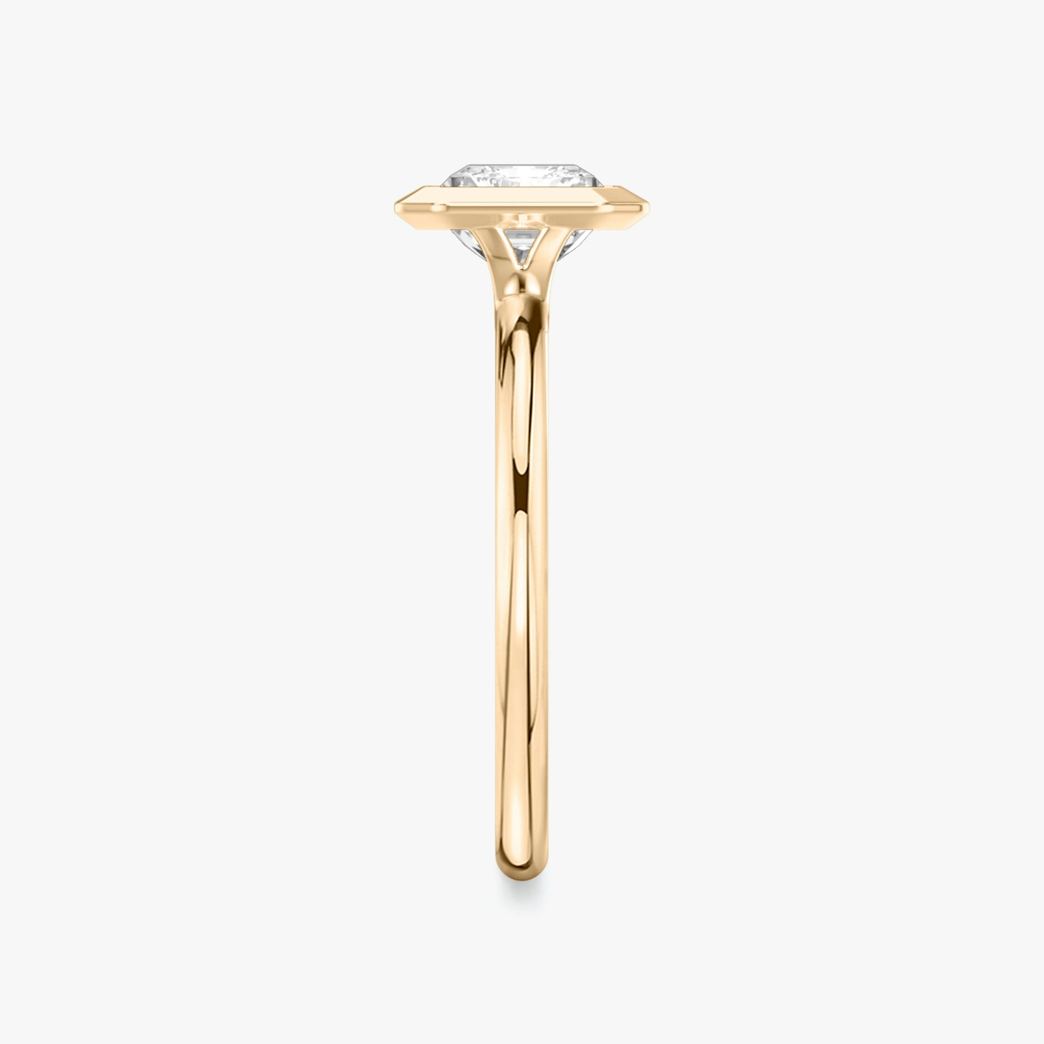 The Signature Bezel | Radiant | 14k | Rose Gold | bandAccent: Plain | diamondOrientation: horizontal | caratWeight: other