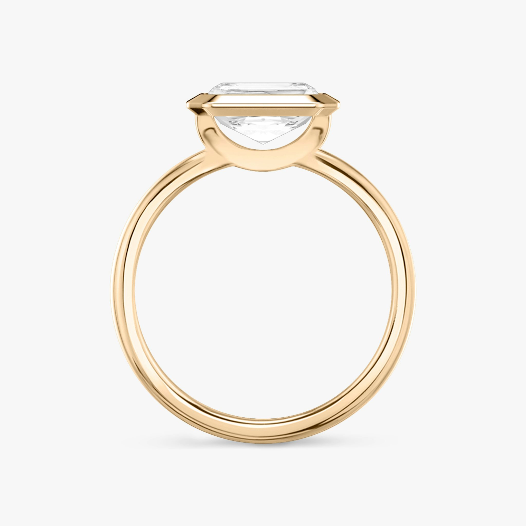 The Signature Bezel | Radiant | 14k | Rose Gold | bandAccent: Plain | diamondOrientation: horizontal | caratWeight: other