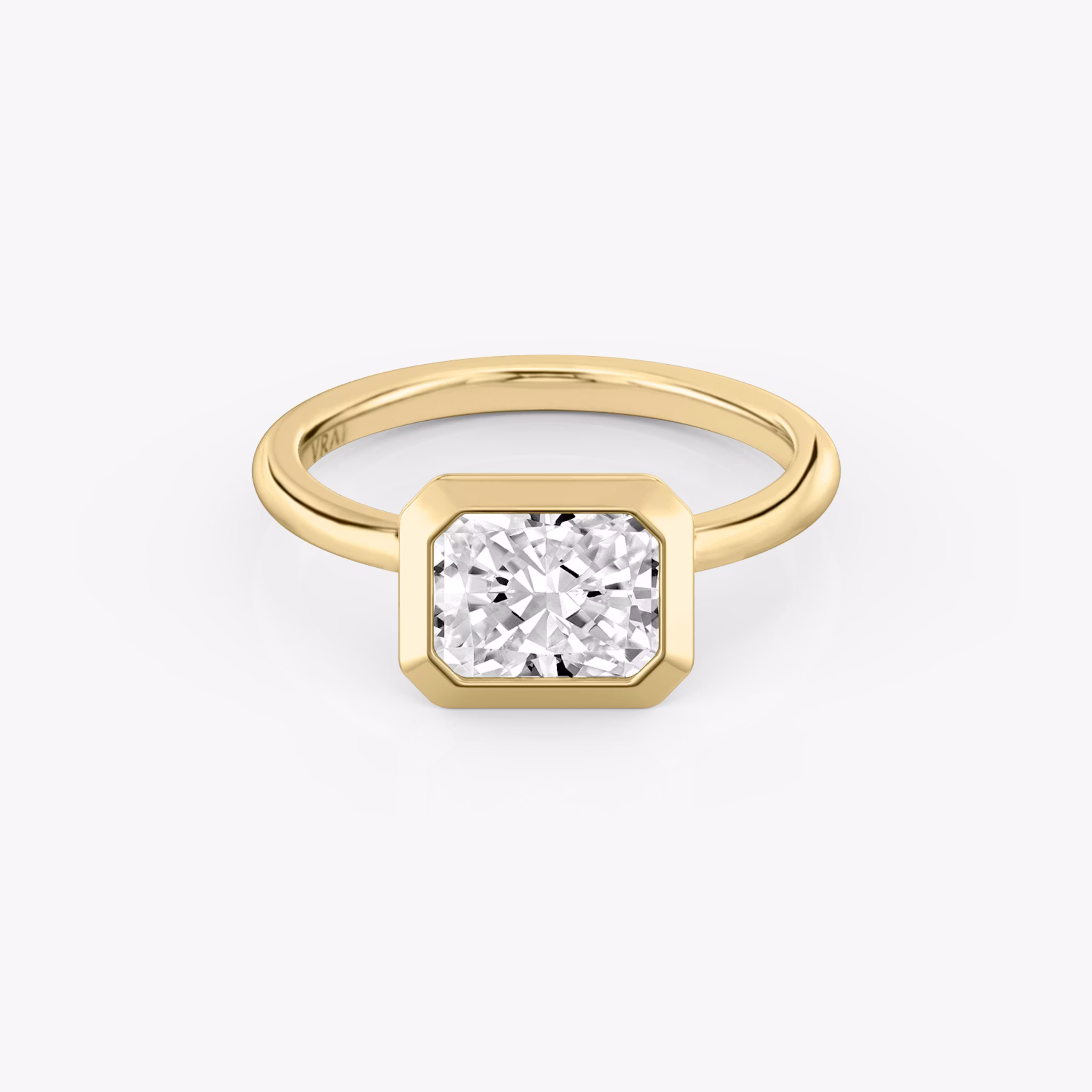 The Signature Bezel | Radiant | 18k | Yellow Gold | bandAccent: Plain | diamondOrientation: horizontal | caratWeight: other