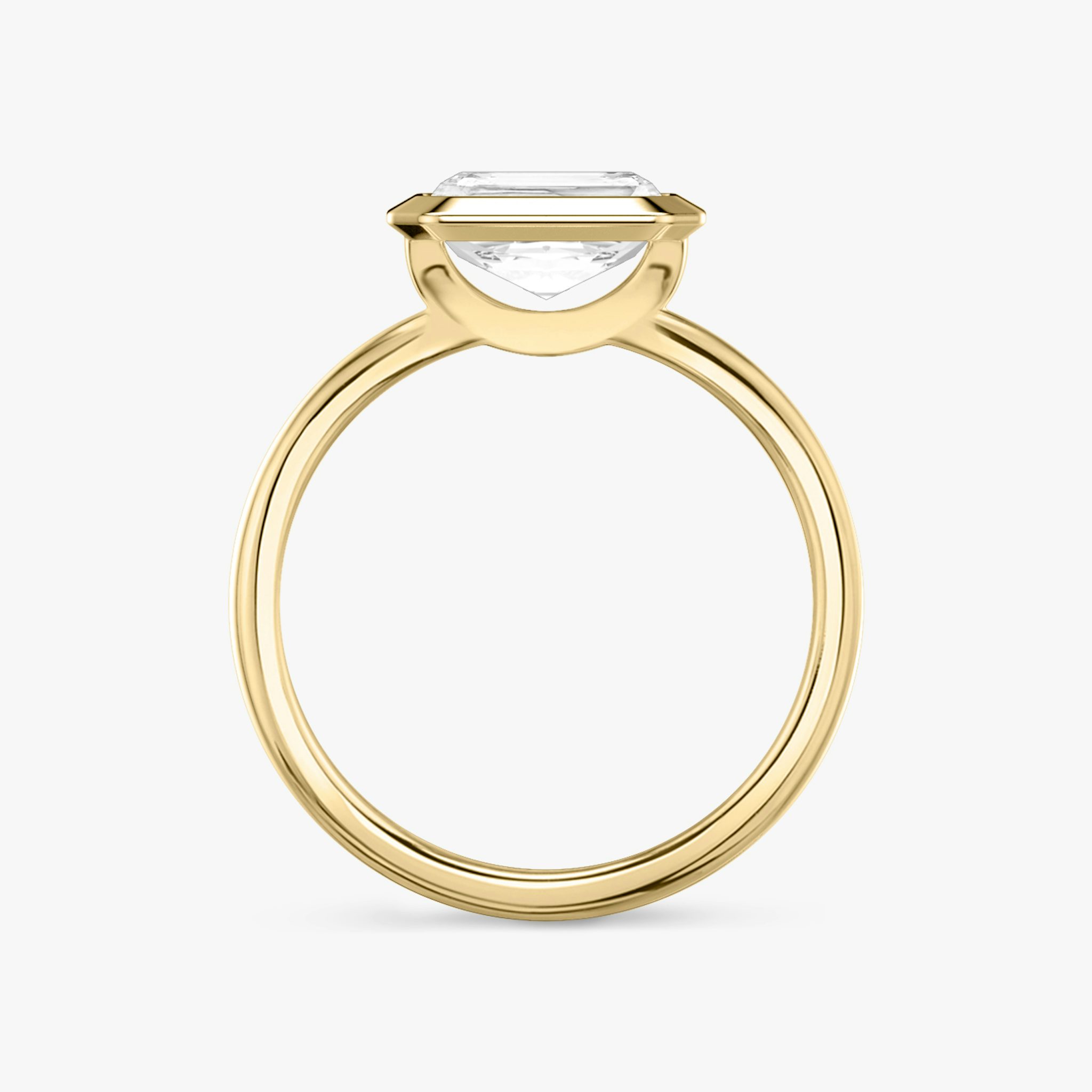 The Signature Bezel | Radiant | 18k | Yellow Gold | bandAccent: Plain | diamondOrientation: horizontal | caratWeight: other