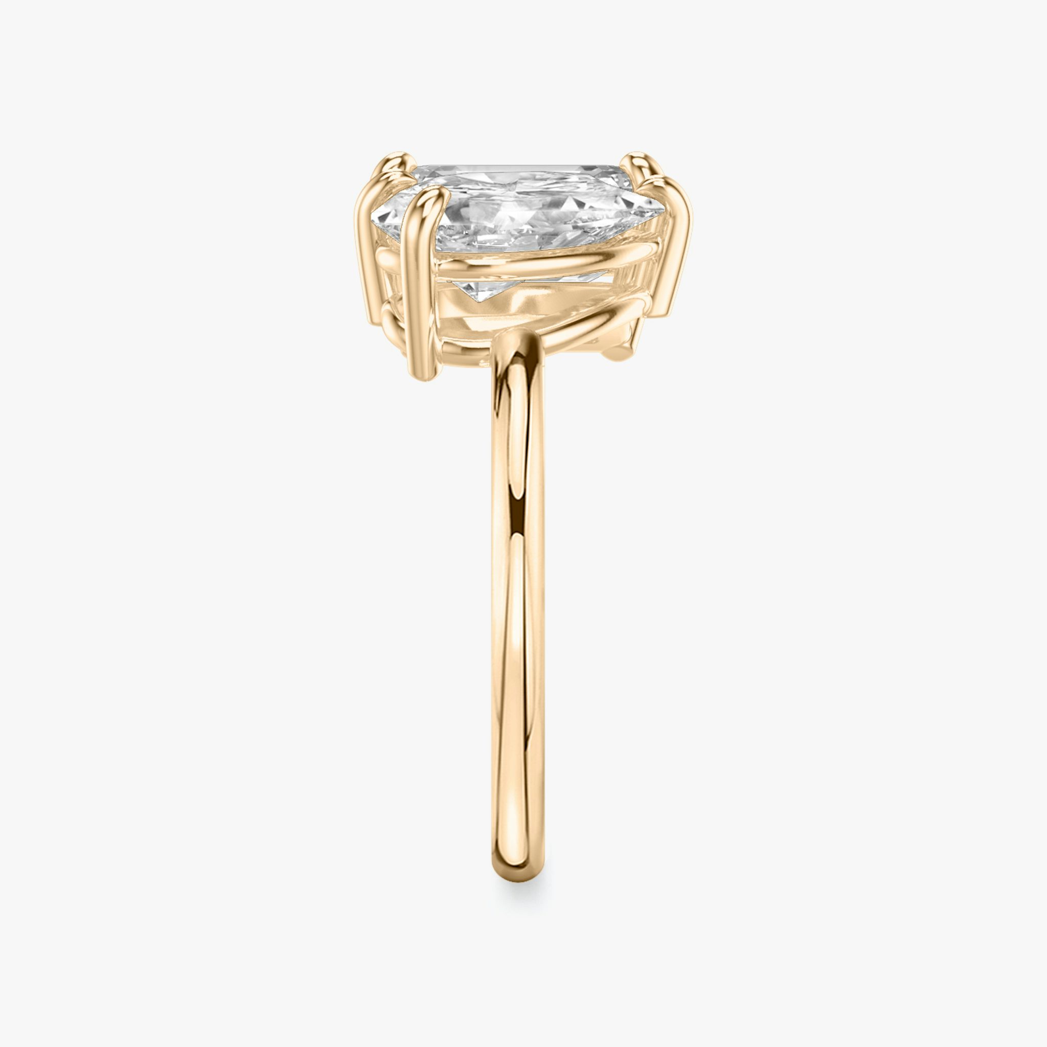 The Toi et Moi | Emerald and Pear | 14k | Rose Gold | bandAccent: Plain | diamondOrientation: vertical | caratWeight: other