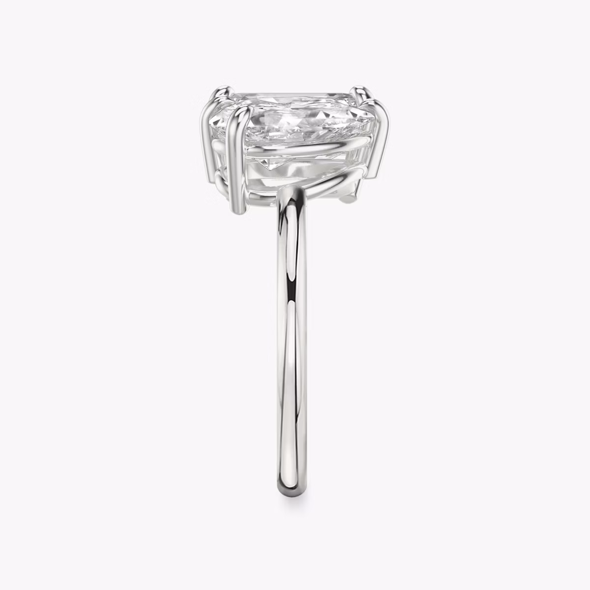 The Toi et Moi | Emerald and Pear | Platinum | bandAccent: Plain | diamondOrientation: vertical | caratWeight: other