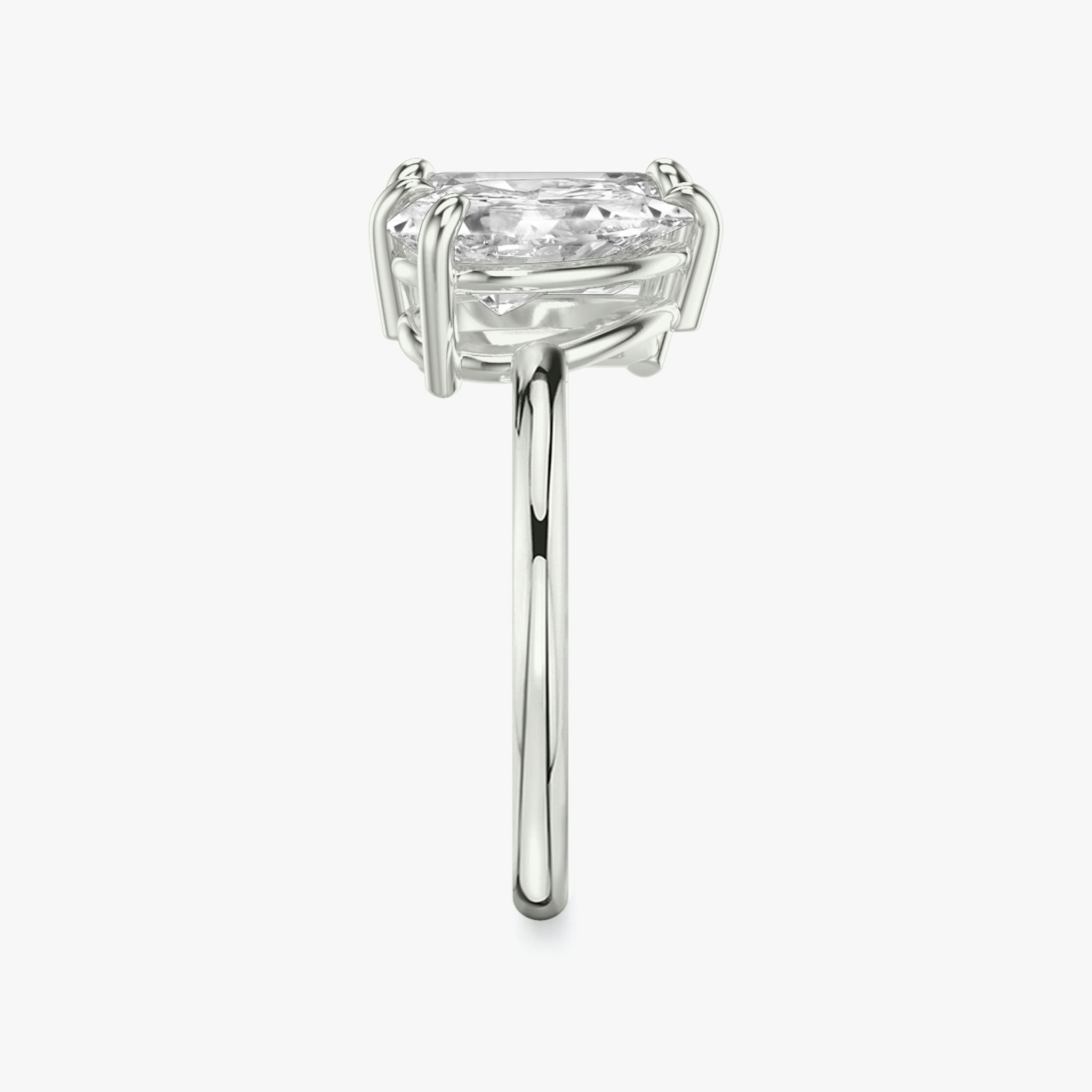 The Toi et Moi | Emerald and Pear | 18k | White Gold | bandAccent: Plain | diamondOrientation: vertical | caratWeight: other