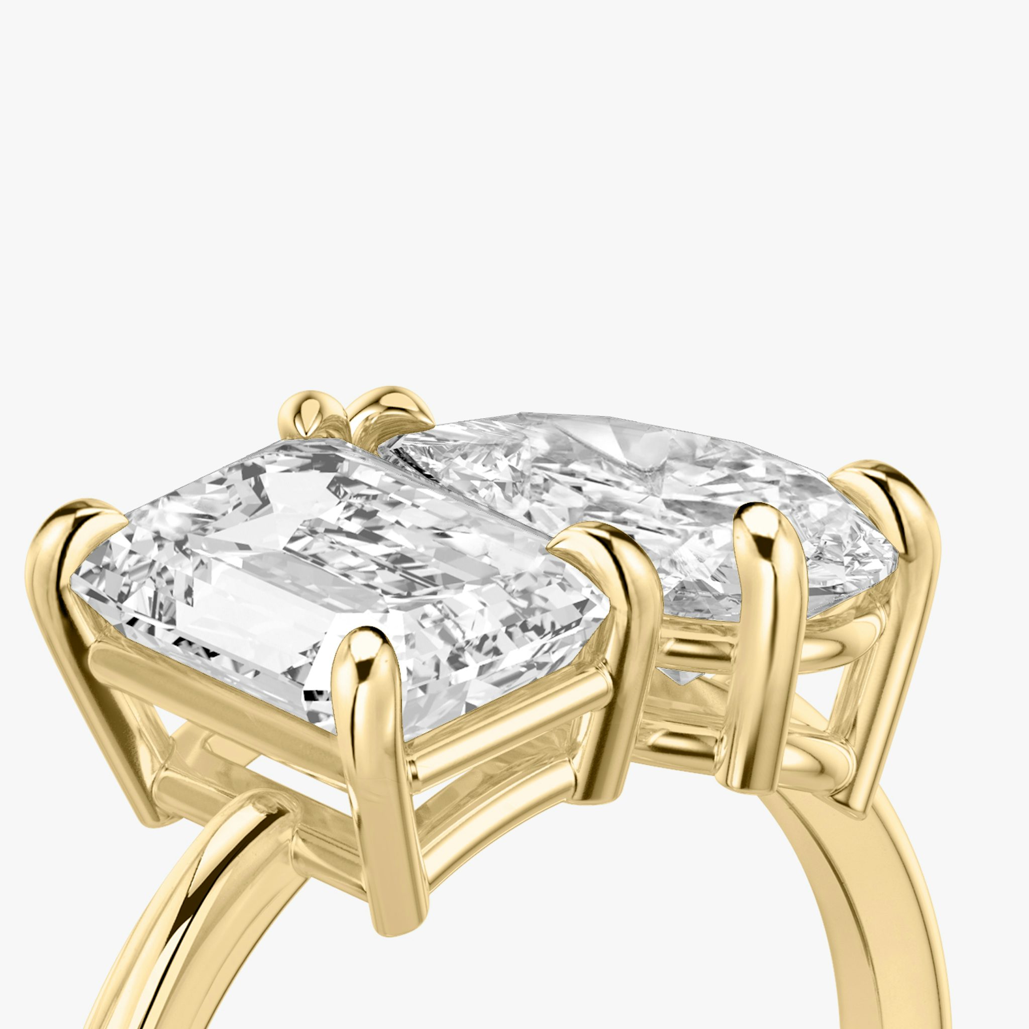 Toi et Moi | Emerald und Tropfen | 18k | Gelbgold | bandAccent: Ohne Pavé-Besatz | diamondOrientation: vertical | caratWeight: other