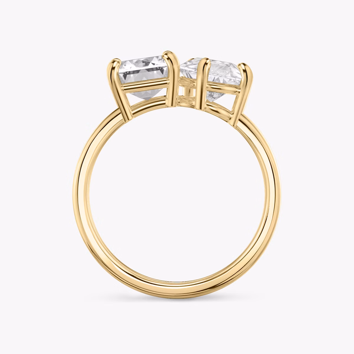The Toi et Moi | Emerald and Pear | 18k | Yellow Gold | bandAccent: Plain | diamondOrientation: vertical | caratWeight: other