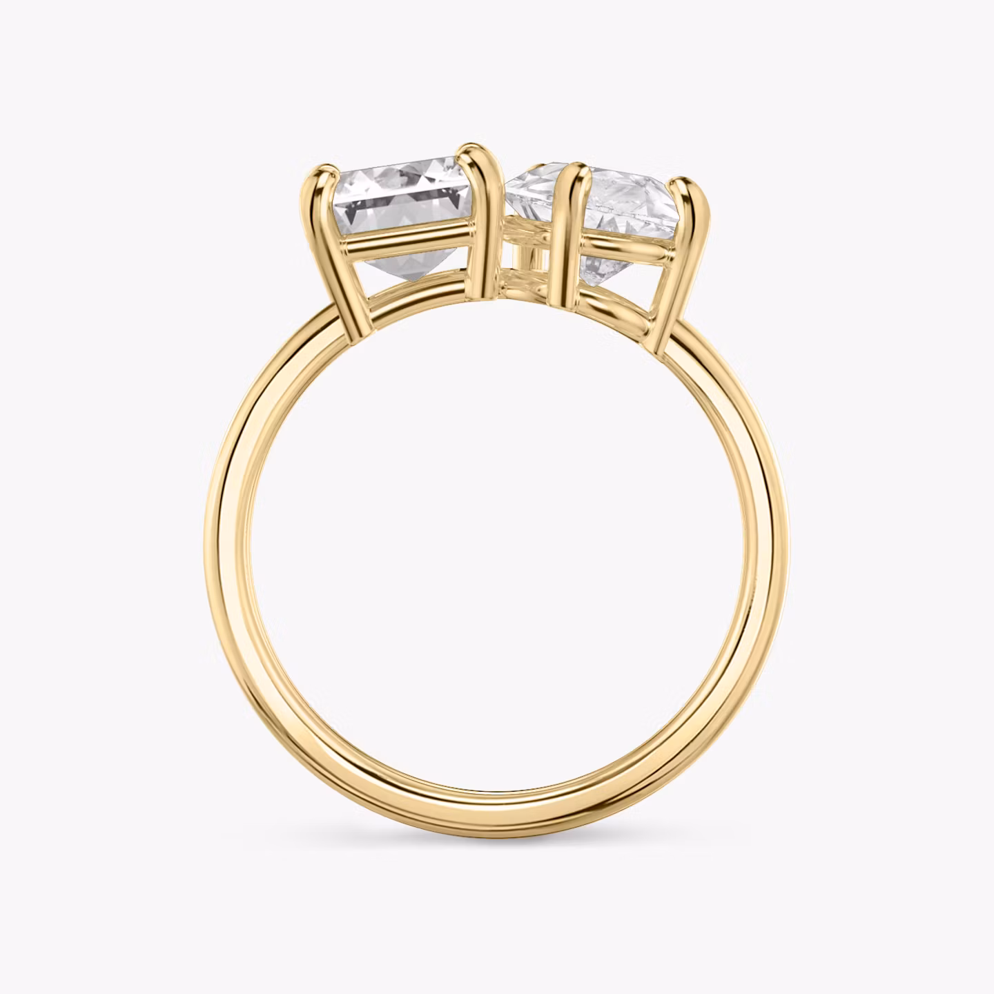 The Toi et Moi | Emerald and Pear | 18k | Yellow Gold | bandAccent: Plain | diamondOrientation: vertical | caratWeight: other