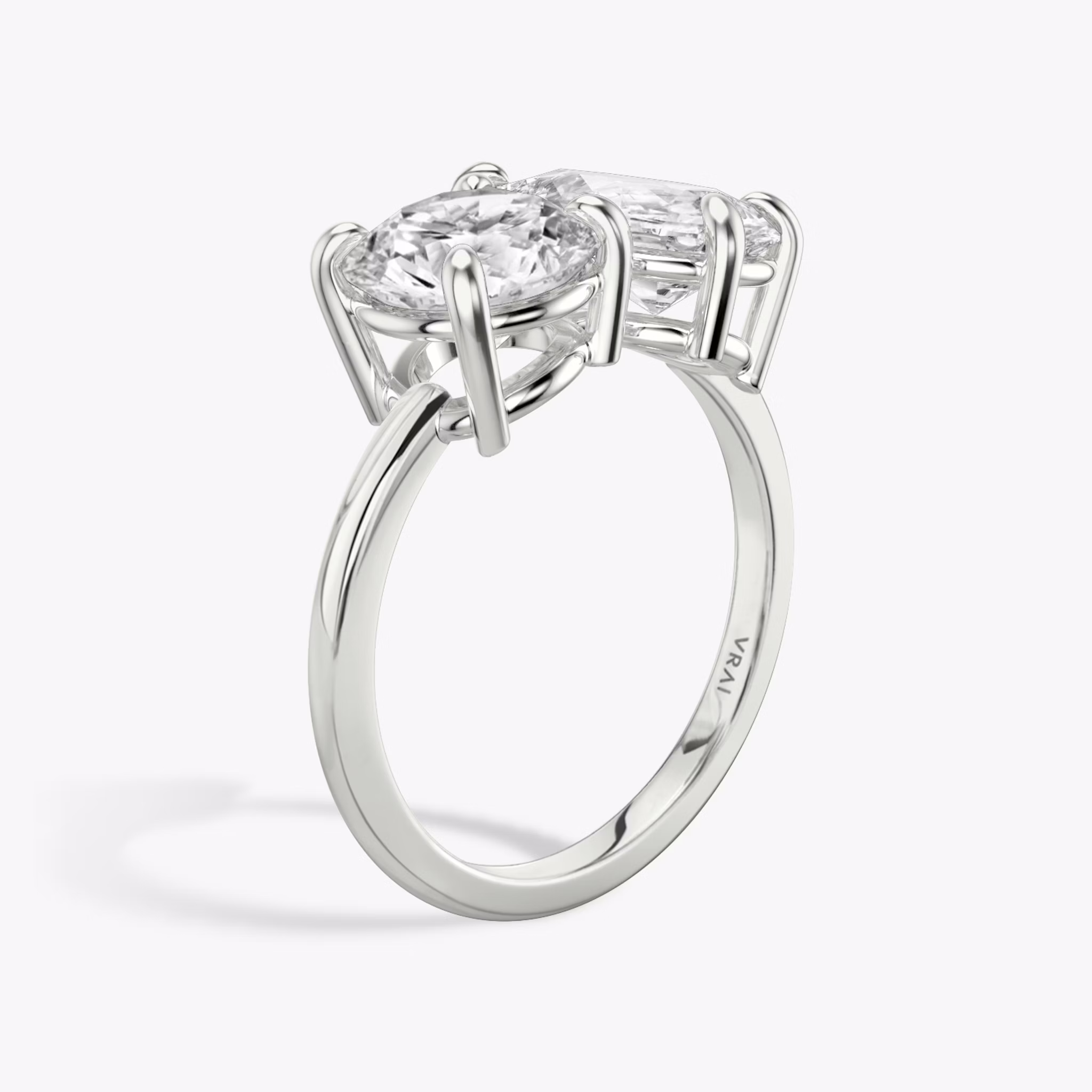 The Toi et Moi | Round Brilliant and Pear | Platinum | bandAccent: Plain | diamondOrientation: vertical | caratWeight: other