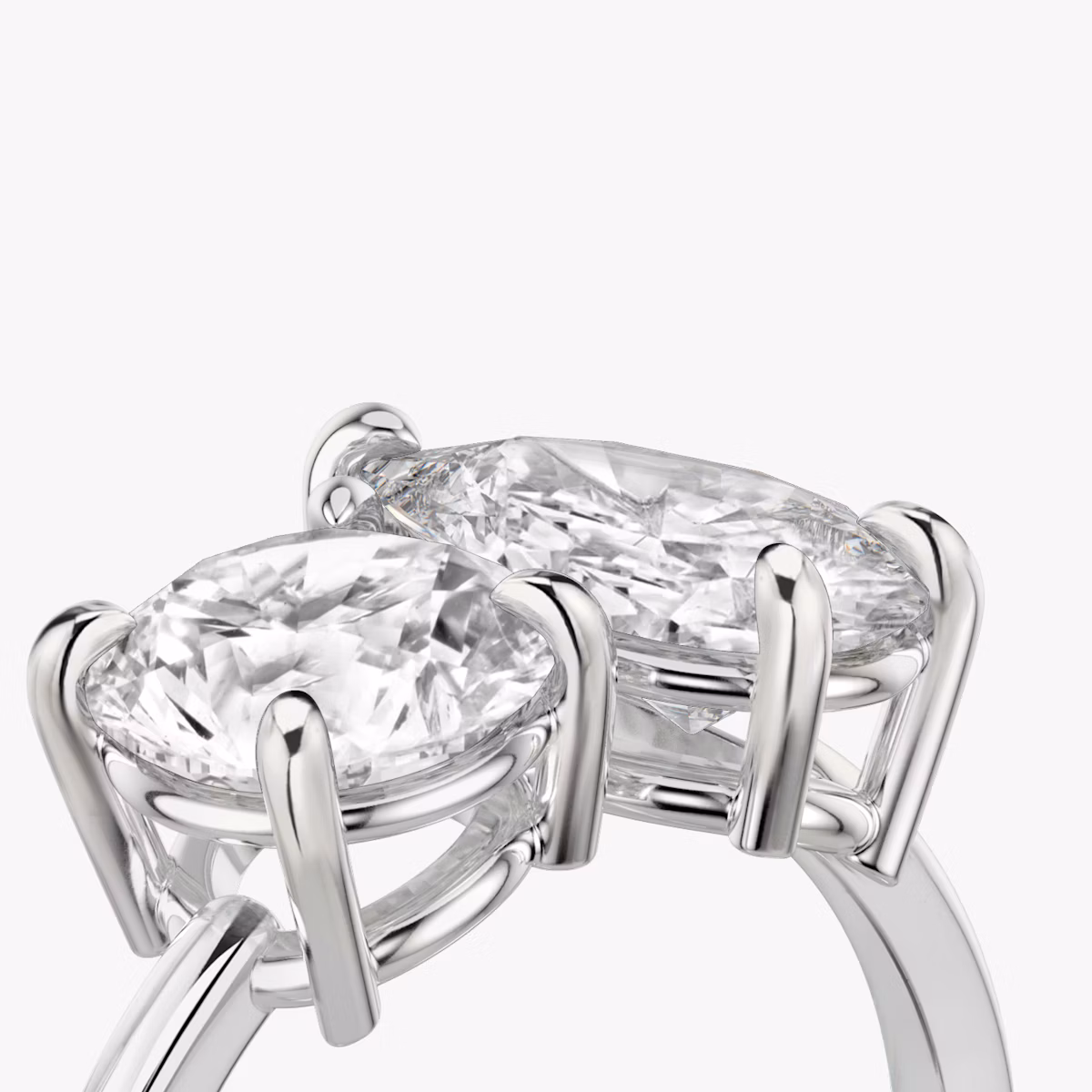 Toi et Moi | Rund und Tropfen | 18k | Weißgold | bandAccent: Ohne Pavé-Besatz | diamondOrientation: vertical | caratWeight: other