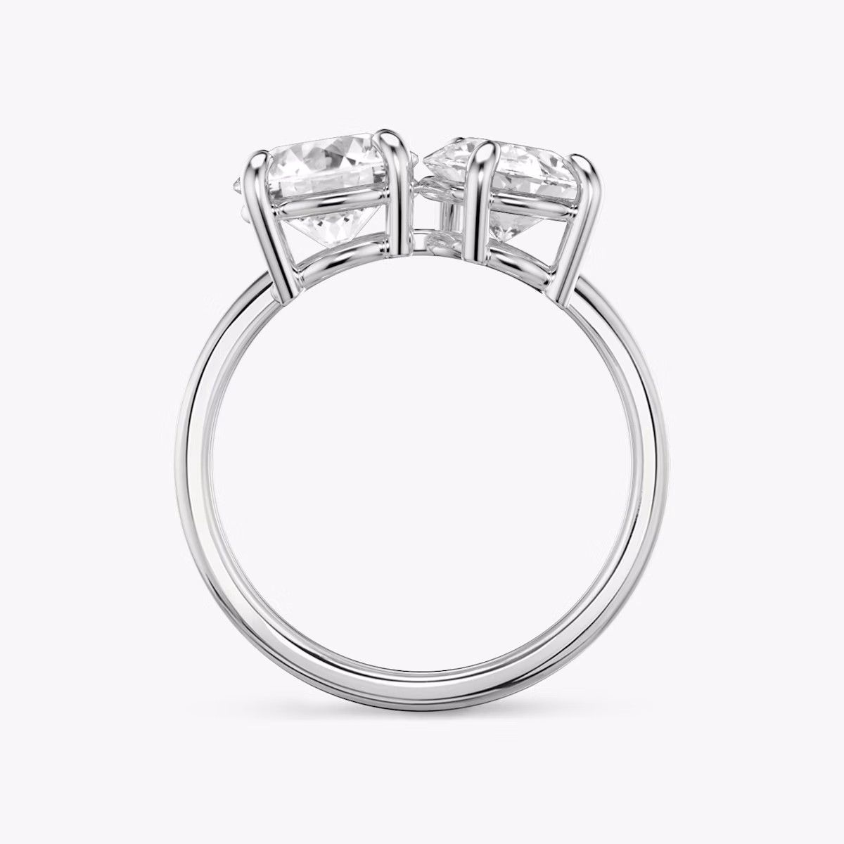 Toi et Moi | Rund und Tropfen | 18k | Weißgold | bandAccent: Ohne Pavé-Besatz | diamondOrientation: vertical | caratWeight: other
