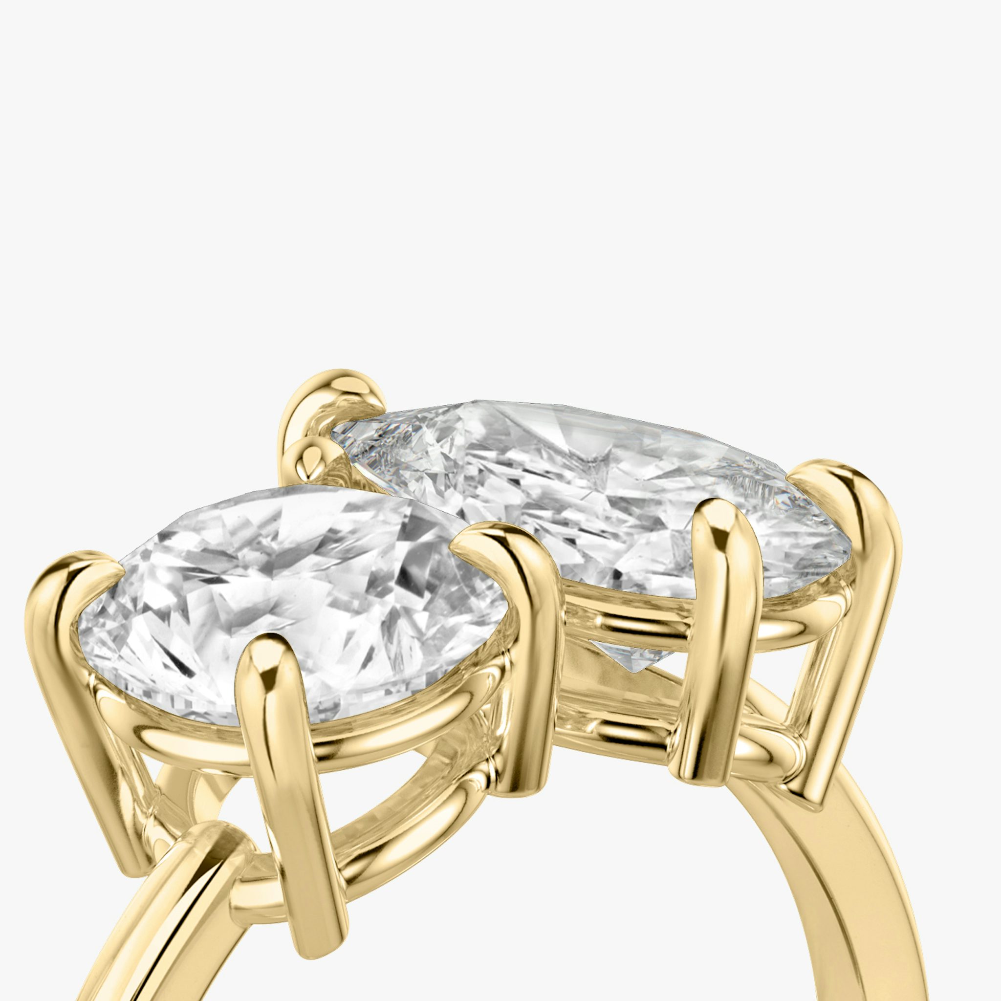 The Toi et Moi | Round Brilliant and Pear | 18k | Yellow Gold | bandAccent: Plain | diamondOrientation: vertical | caratWeight: other