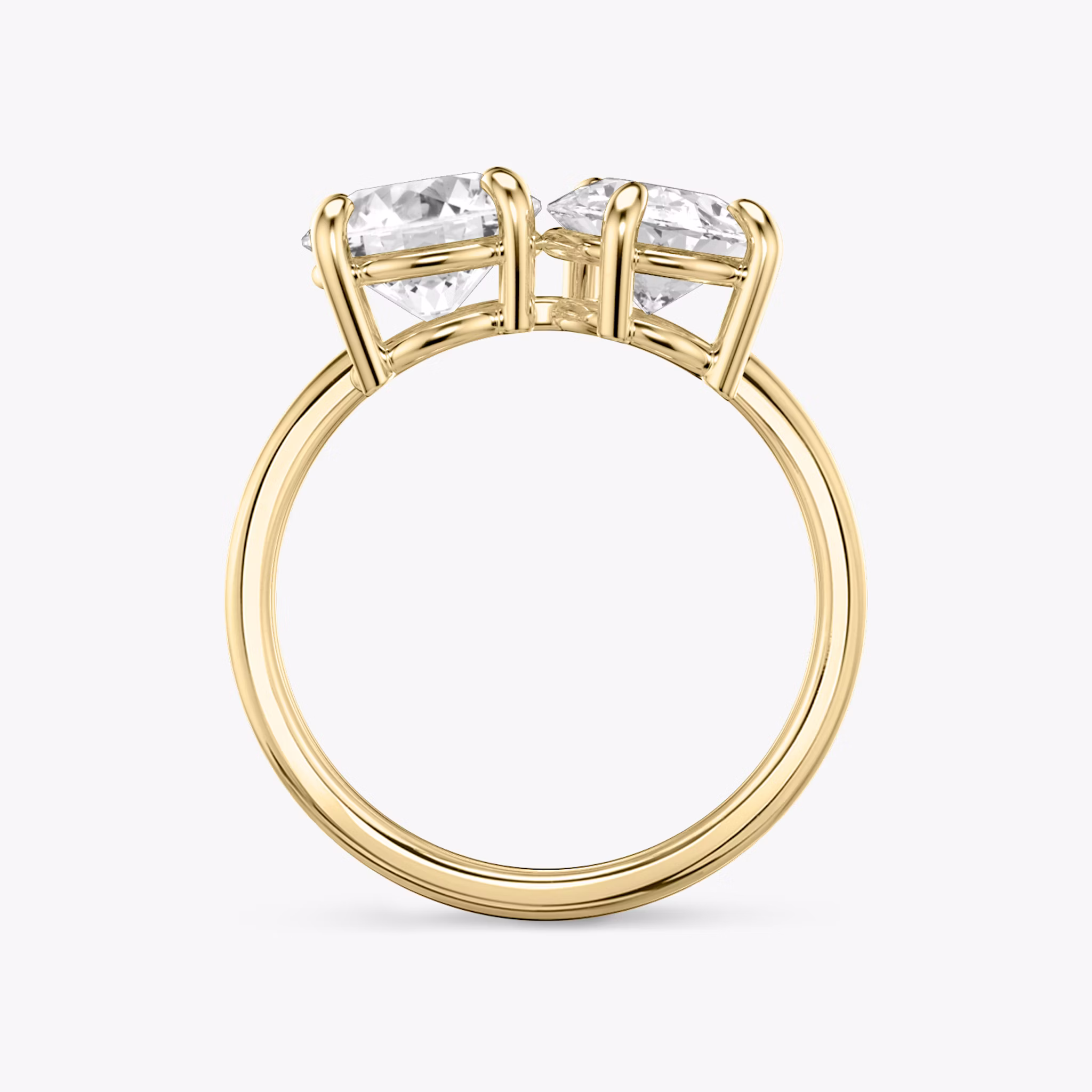 The Toi et Moi | Round Brilliant and Pear | 18k | Yellow Gold | bandAccent: Plain | diamondOrientation: vertical | caratWeight: other