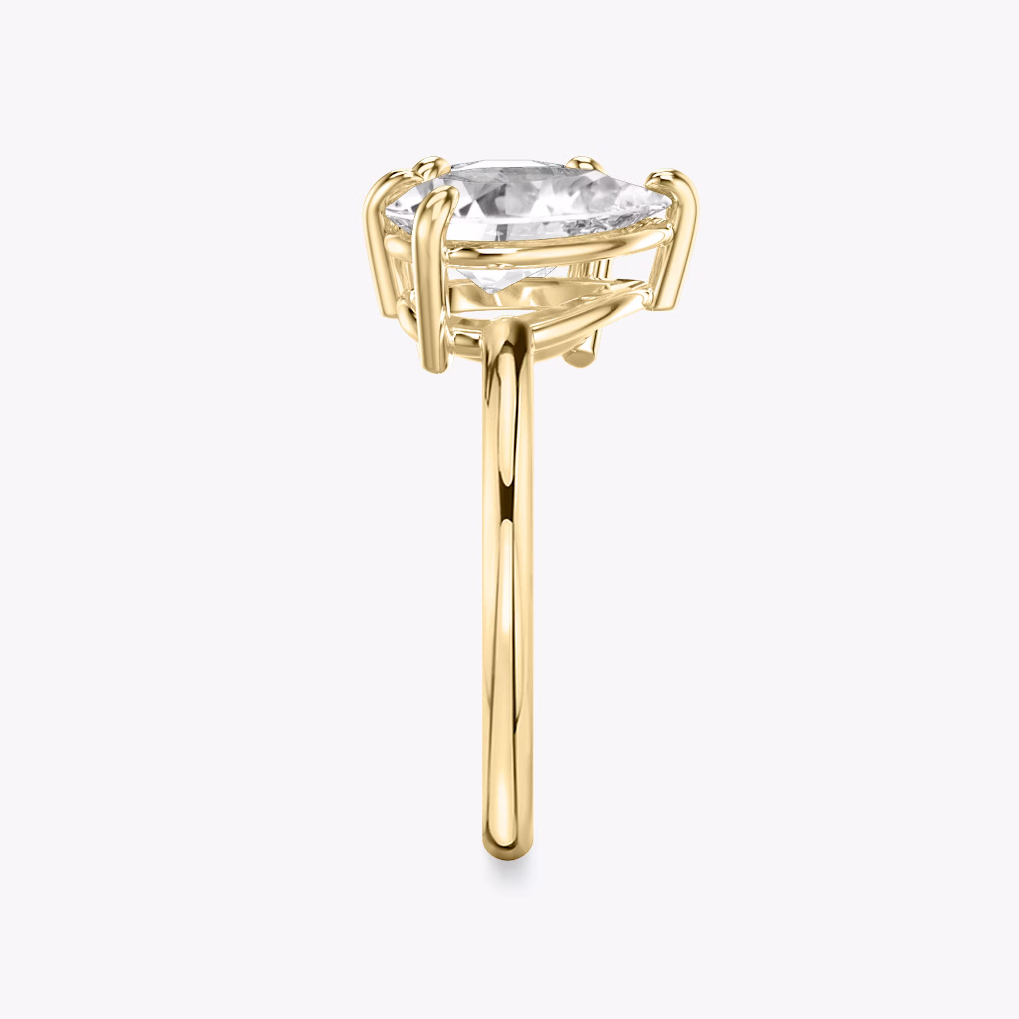 The Toi et Moi | Round Brilliant and Pear | 18k | Yellow Gold | bandAccent: Plain | diamondOrientation: vertical | caratWeight: other