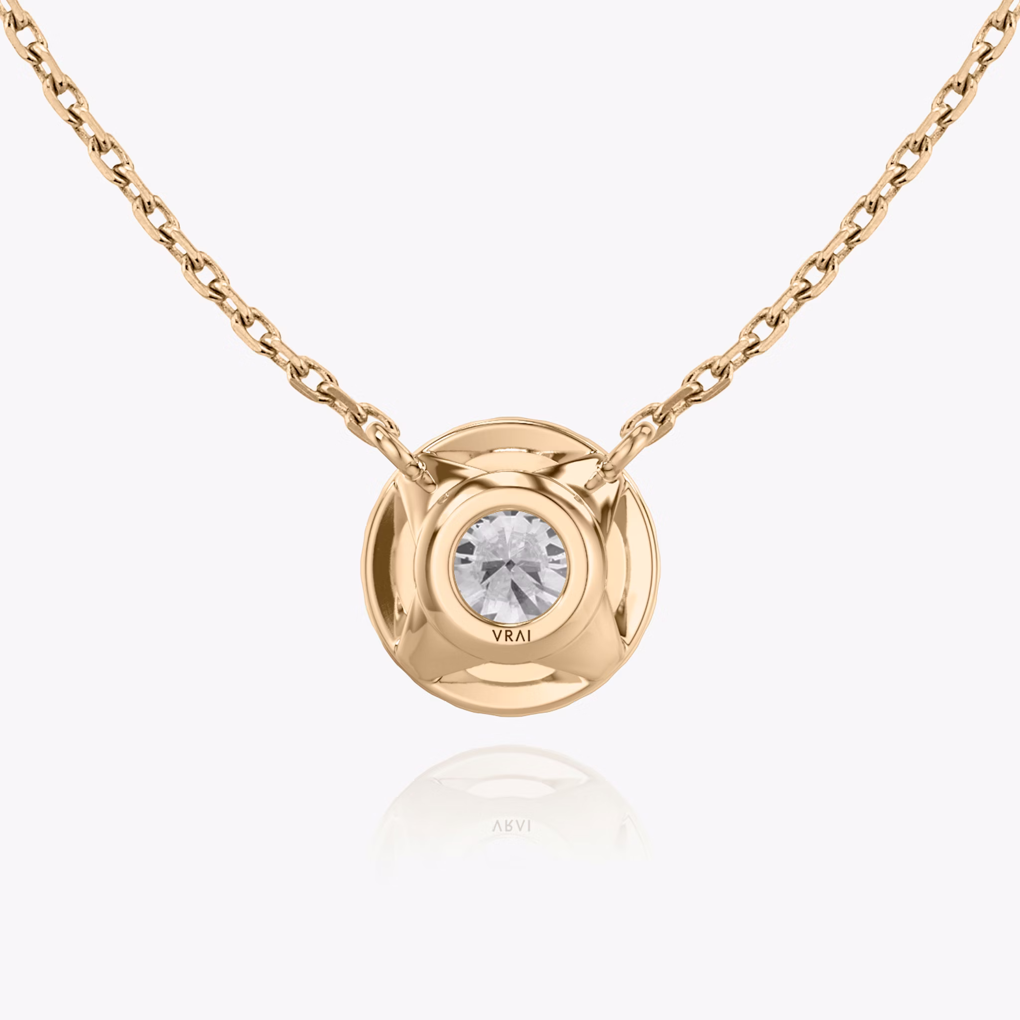 Halo Necklace | Round Brilliant | 14k | Rose Gold | caratWeight: 0.25ct