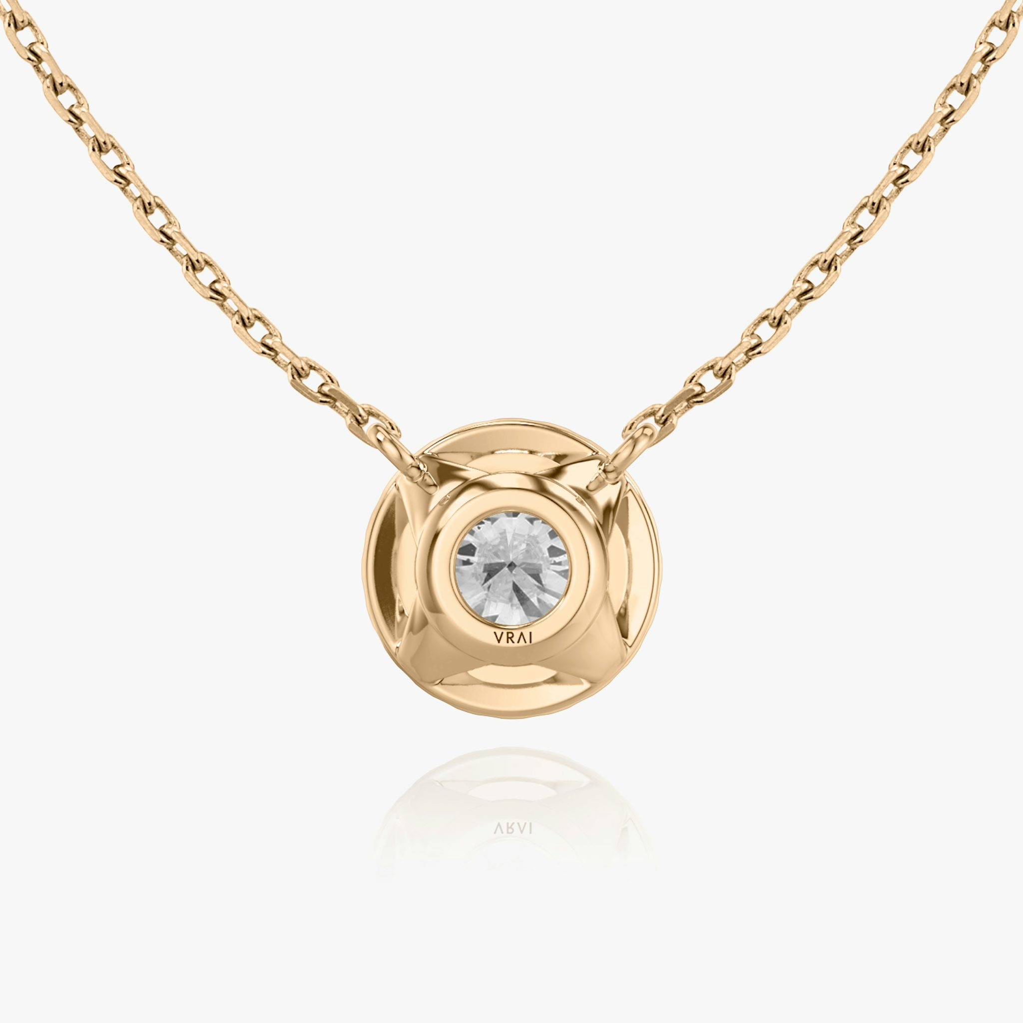 Halo Necklace | Round Brilliant | 14k | Rose Gold | caratWeight: 0.25ct