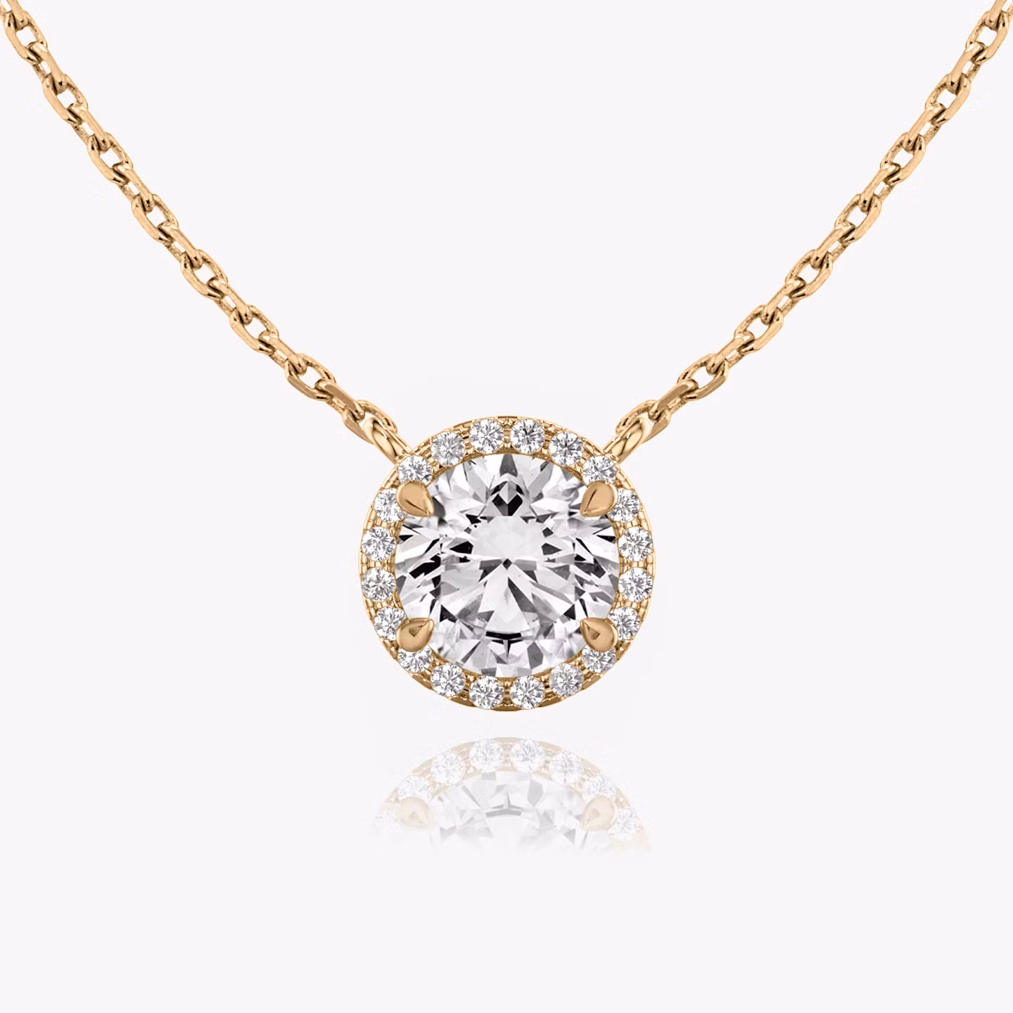 Halo Halskette Rund | Rose Gold