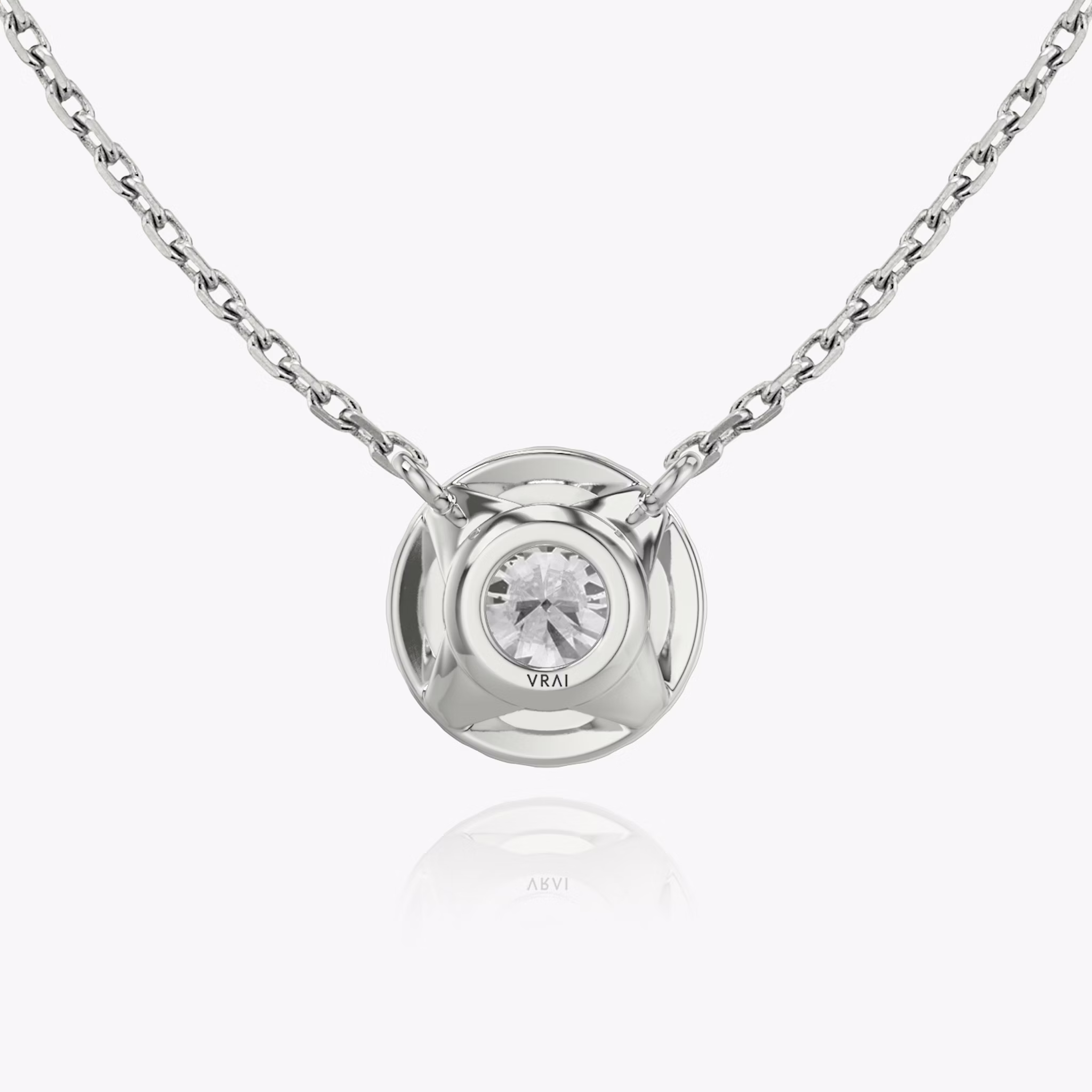 Halo Necklace | Round Brilliant | 14k | White Gold | caratWeight: 0.25ct