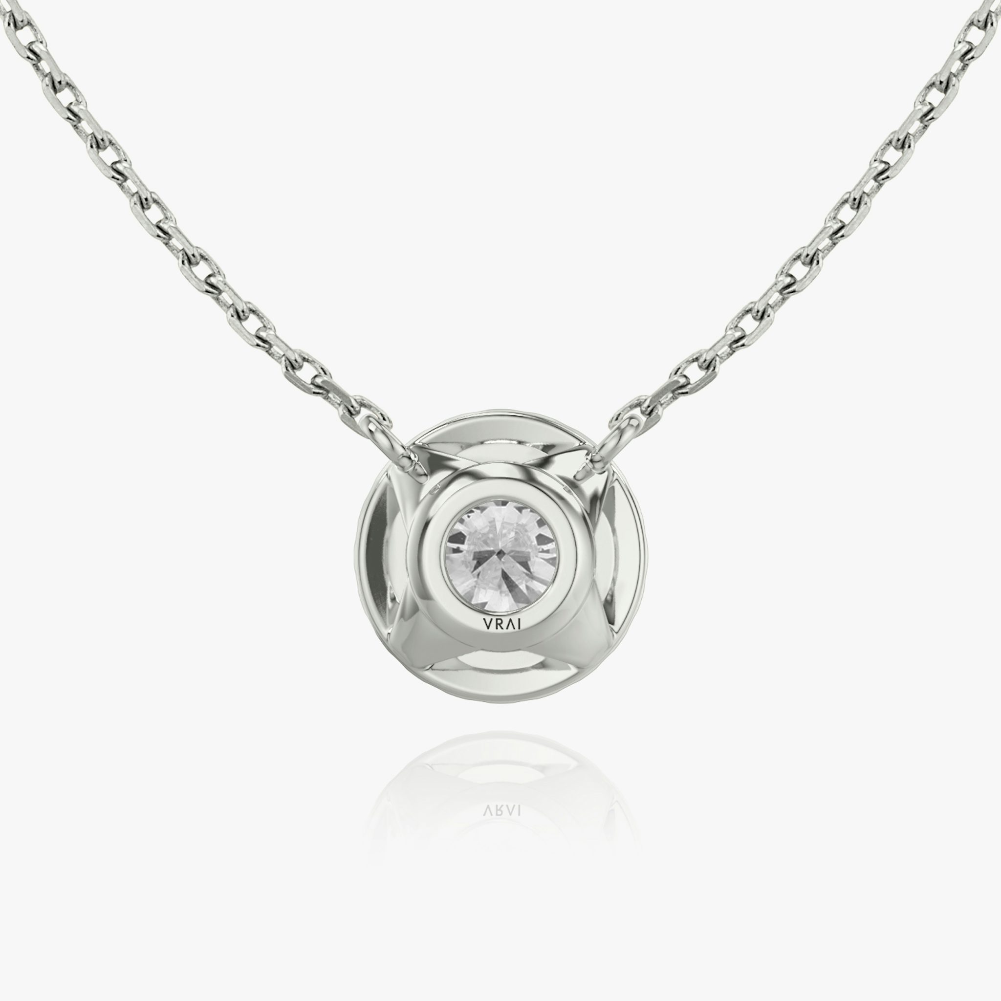 Halo Necklace | Round Brilliant | 14k | White Gold | caratWeight: 0.25ct