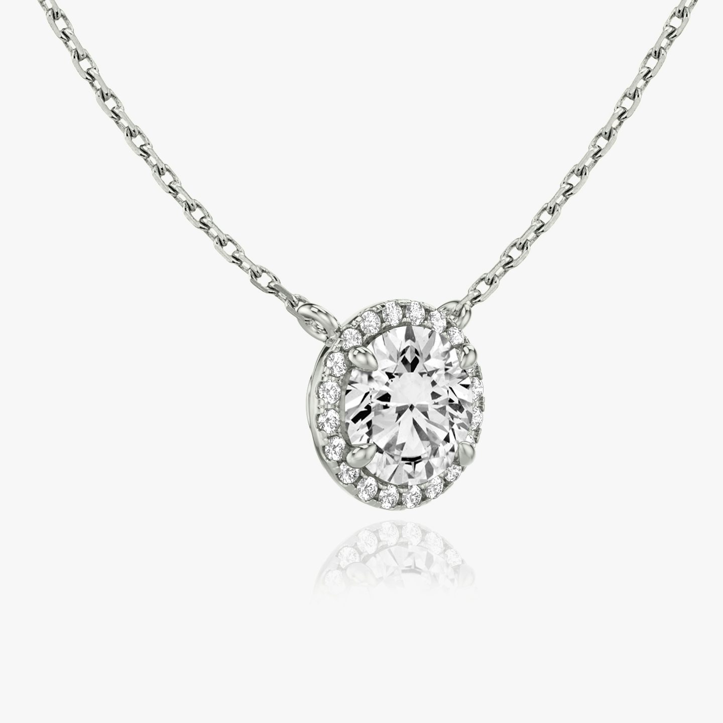Halo Necklace | Round Brilliant | 14k | White Gold | caratWeight: 1.0ct