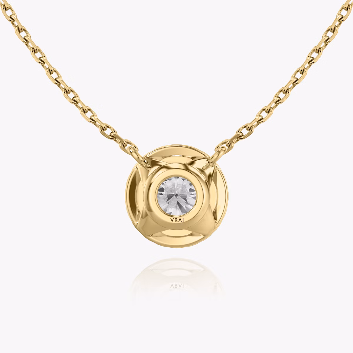 Halo Necklace | Round Brilliant | 14k | Yellow Gold | caratWeight: 0.25ct