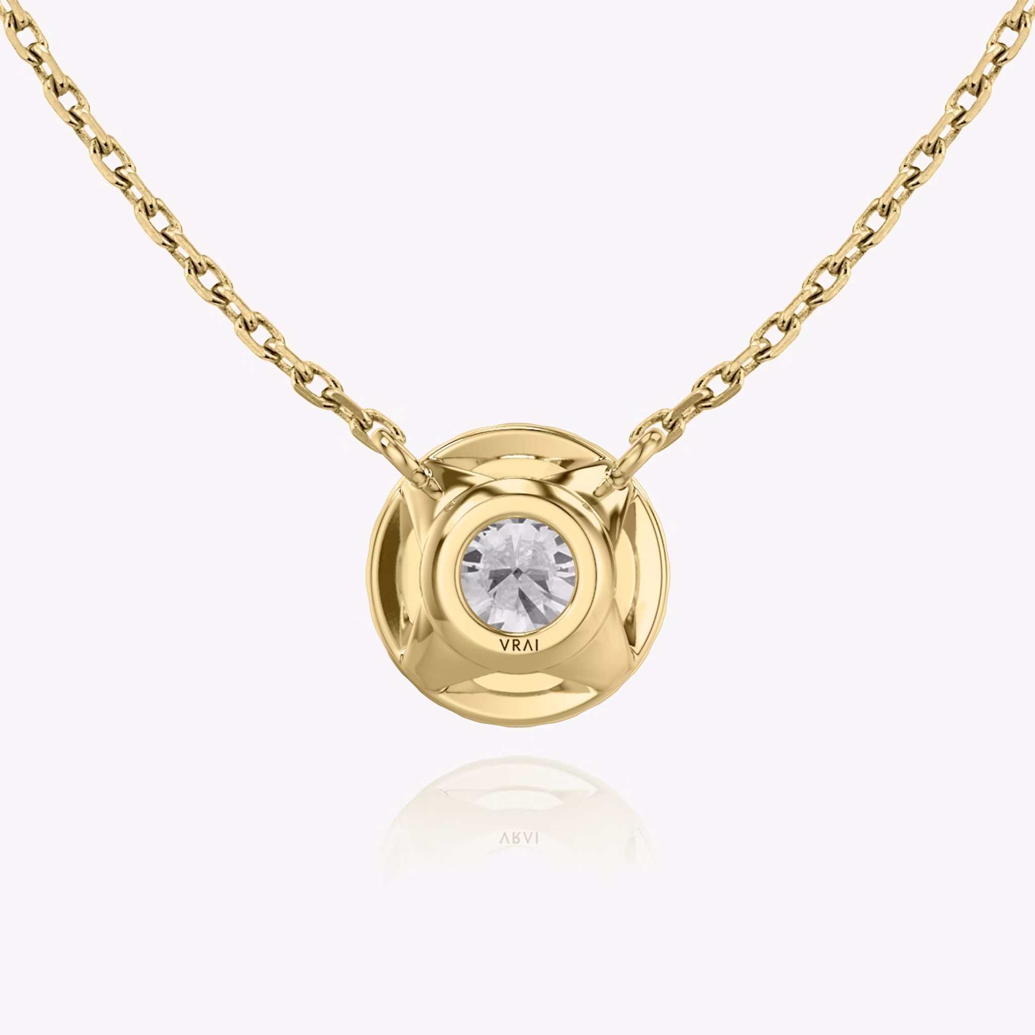 Halo Necklace | Round Brilliant | 14k | Yellow Gold | caratWeight: 0.50ct