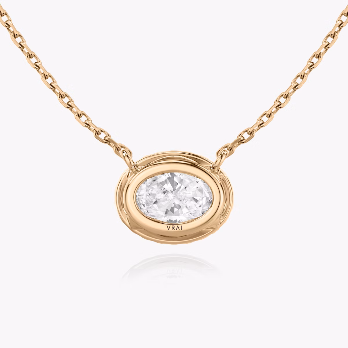 Halo Necklace | Oval | 14k | Rose Gold | caratWeight: 0.50ct