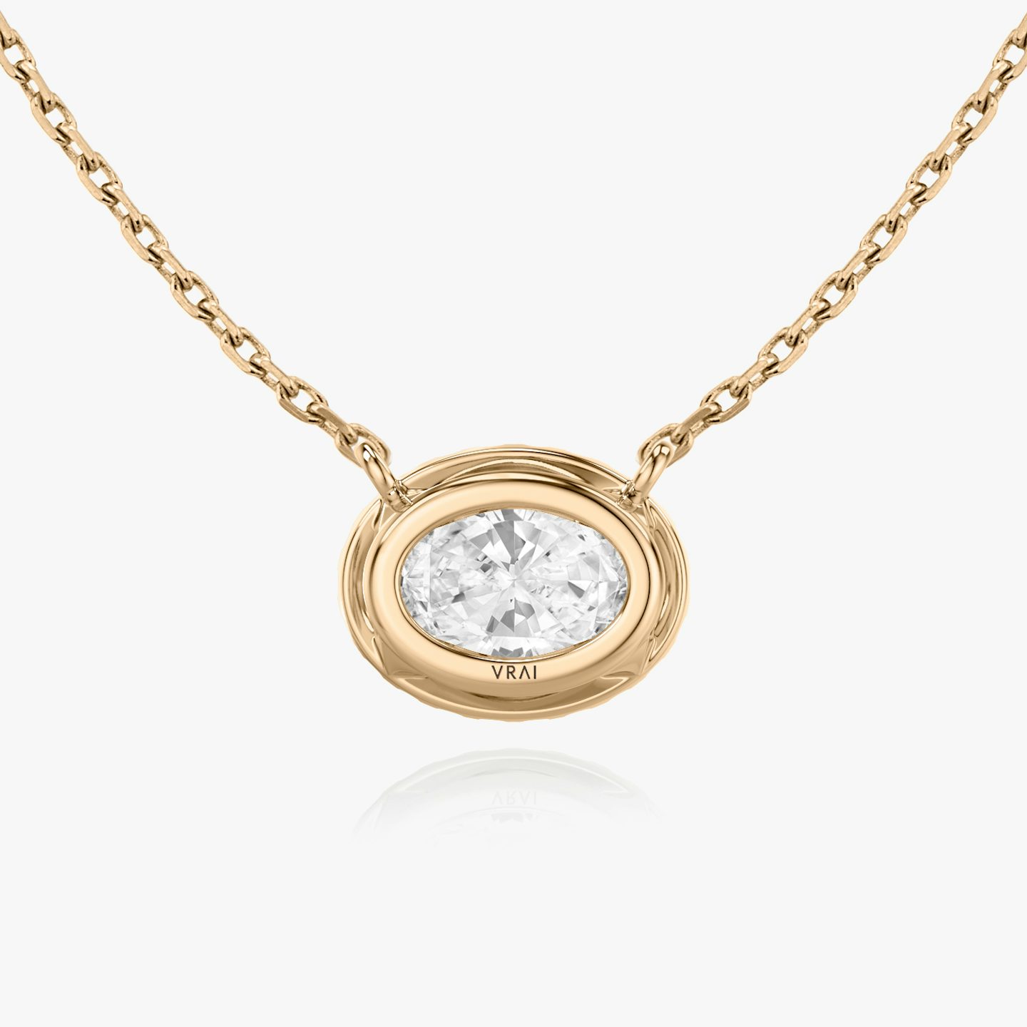 Halo Necklace | Oval | 14k | Rose Gold | caratWeight: 0.75ct