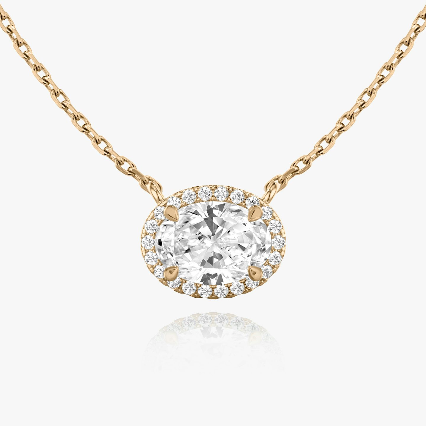 Halo Necklace | Oval | 14k | Rose Gold | caratWeight: 0.75ct