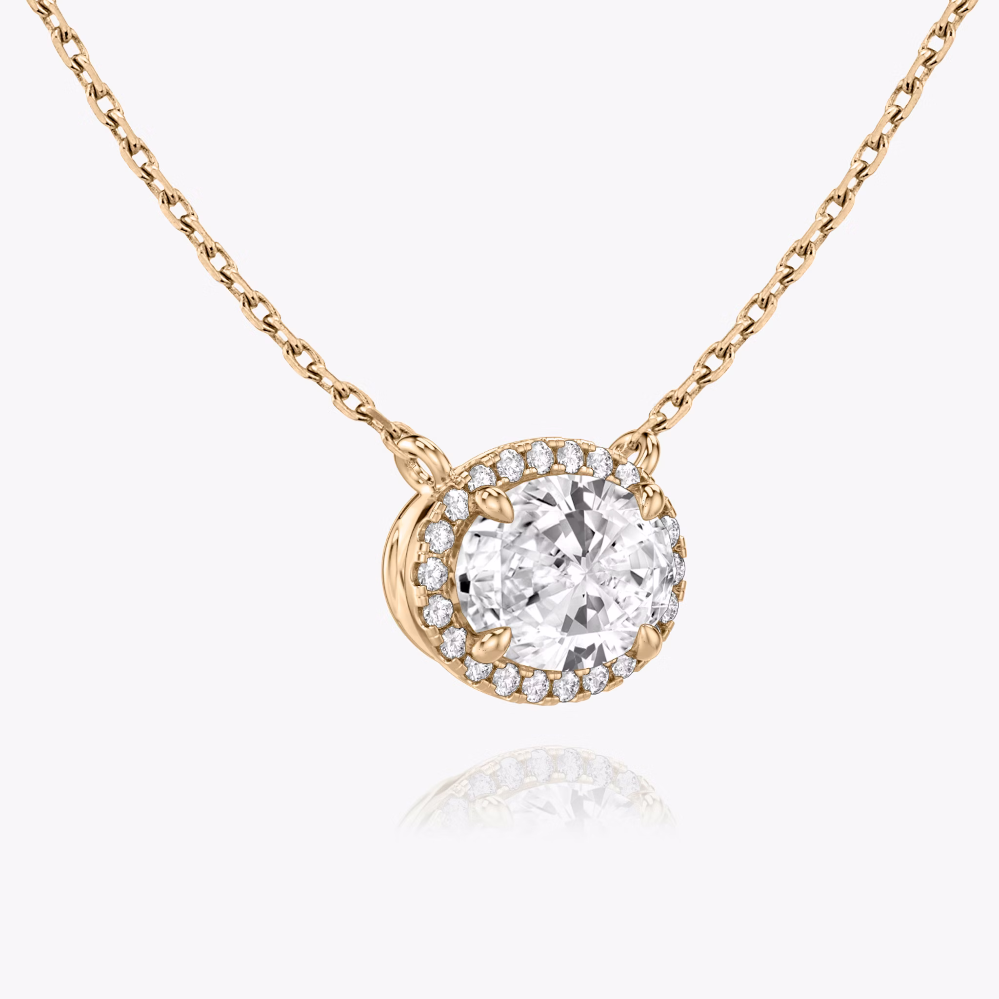 Halo Necklace | Oval | 14k | Rose Gold | caratWeight: 0.25ct
