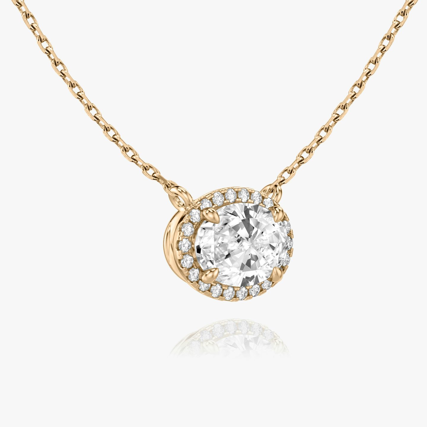Halo Necklace | Oval | 14k | Rose Gold | caratWeight: 0.75ct