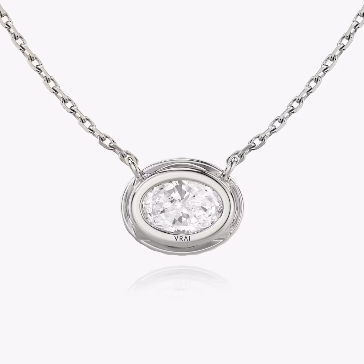 Halo Necklace | Oval | 14k | White Gold | caratWeight: 1.0ct