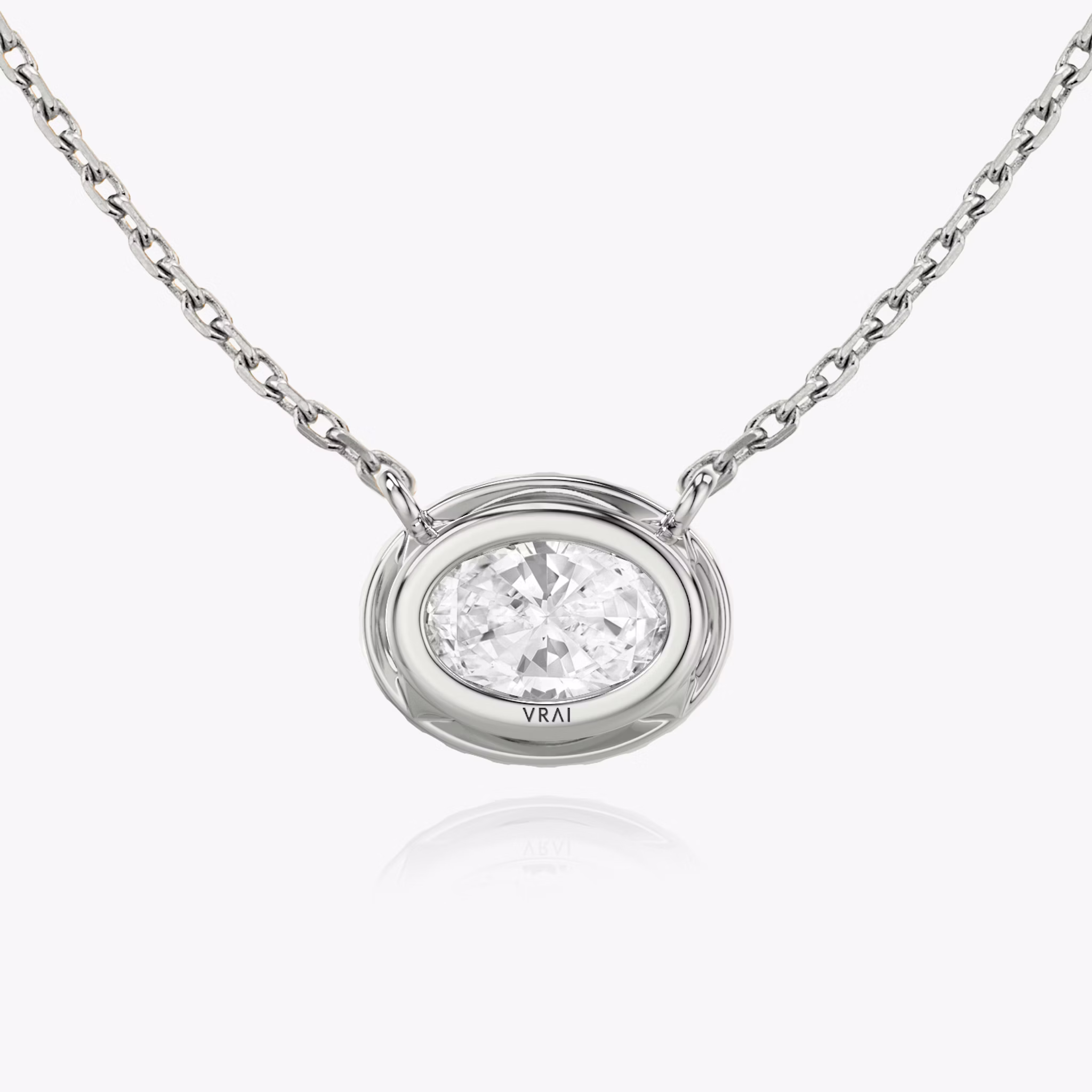 Halo Necklace | Oval | 14k | White Gold | caratWeight: 0.50ct