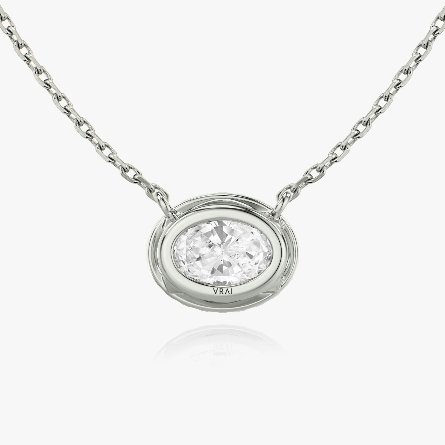 Halo Necklace | Oval | 14k | White Gold | caratWeight: 0.75ct