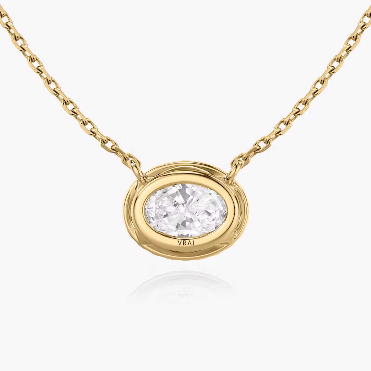 Halo Necklace | Oval | 14k | Yellow Gold | caratWeight: 0.50ct