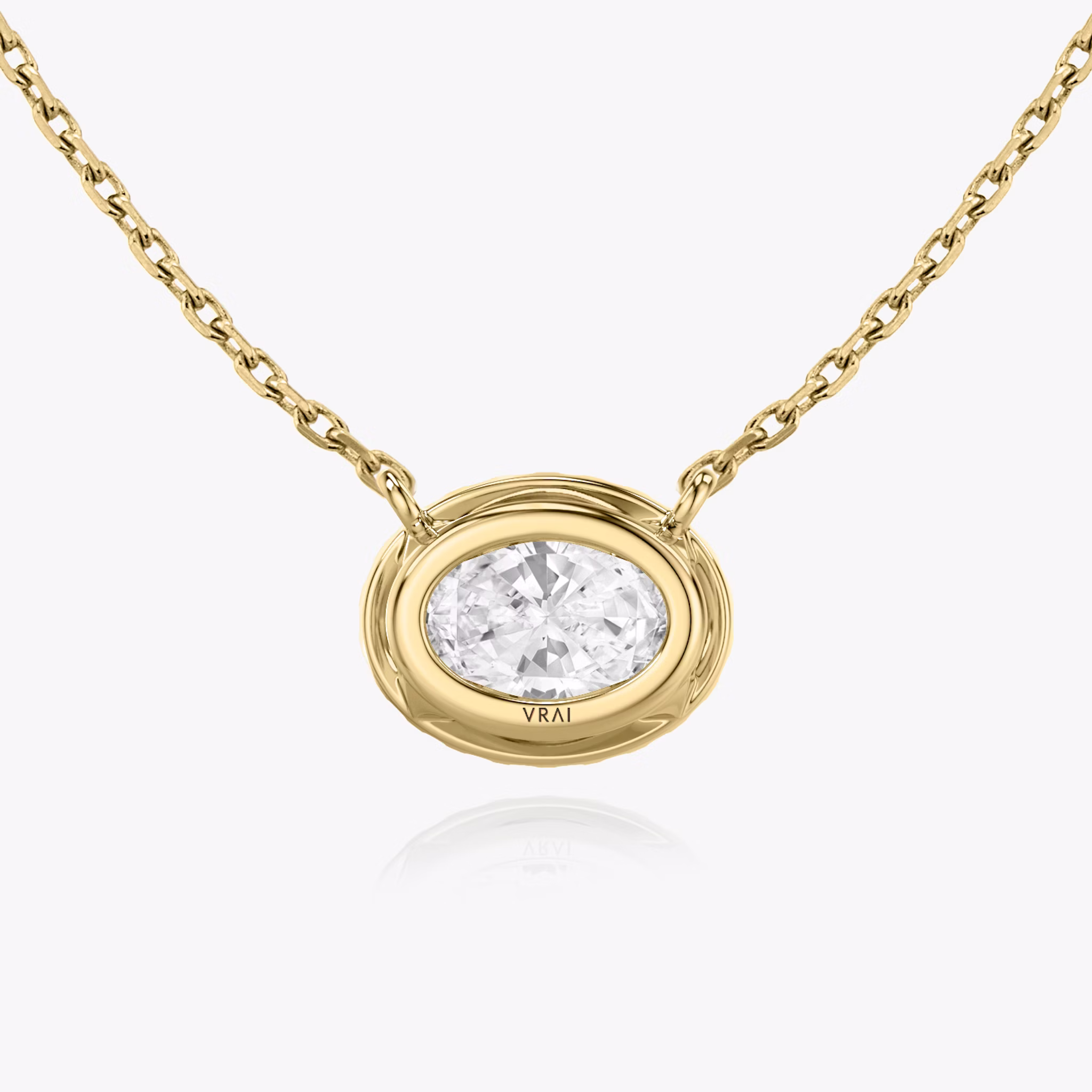 Halo Necklace | Oval | 14k | Yellow Gold | caratWeight: 1.0ct