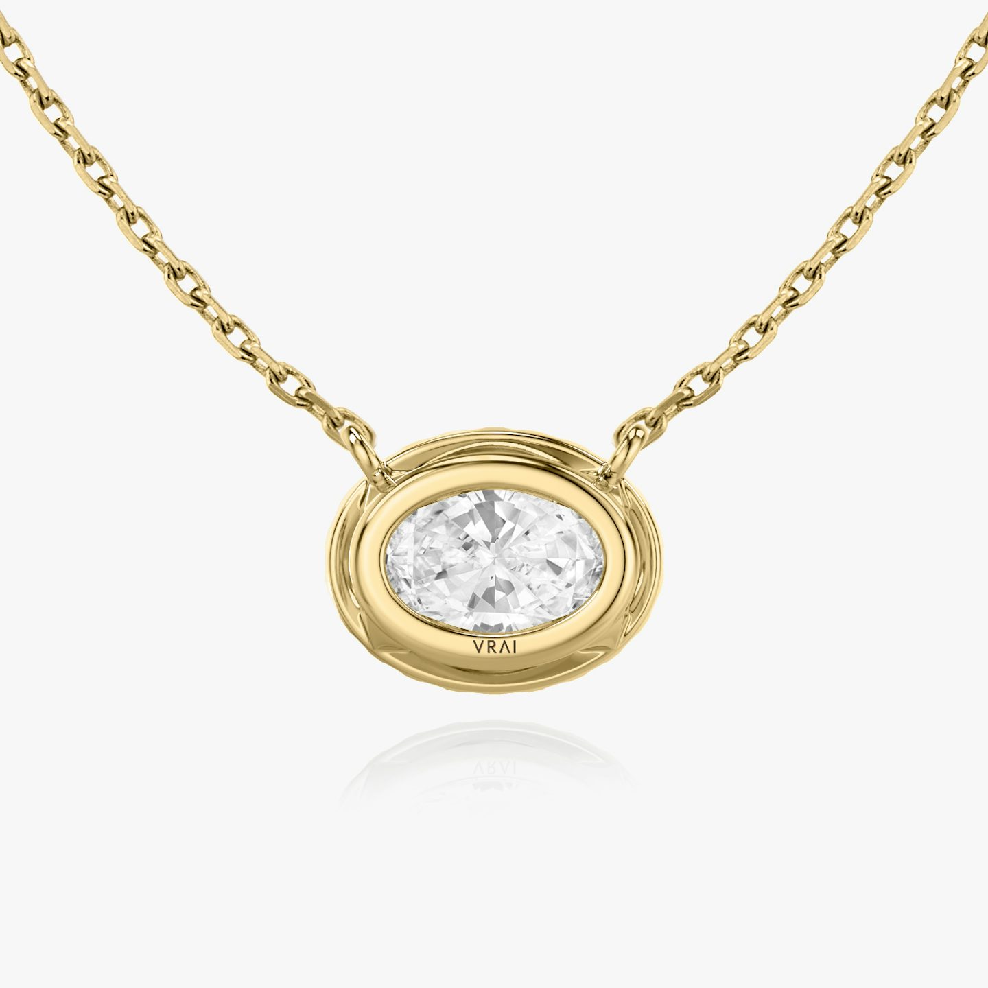Halo Necklace | Oval | 14k | Yellow Gold | caratWeight: 0.25ct