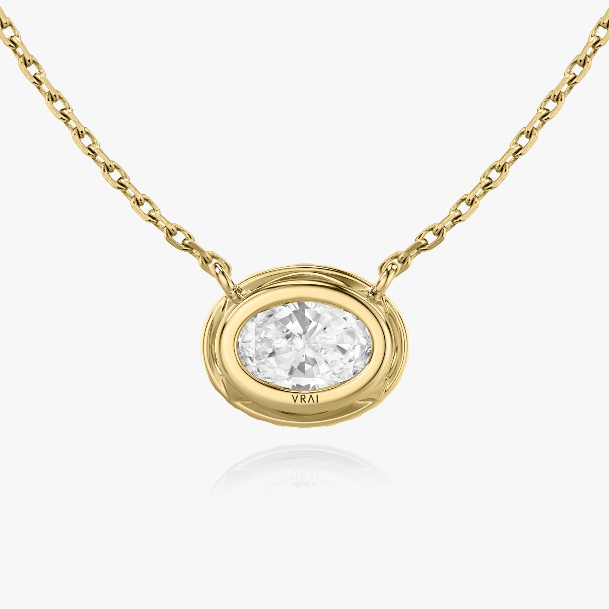 Halo Necklace | Oval | 14k | Yellow Gold | caratWeight: 1.0ct