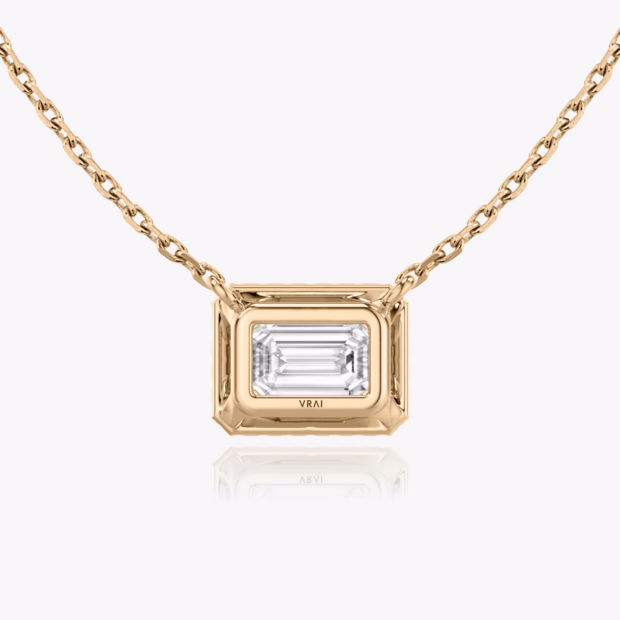 Halo Necklace | Emerald | 14k | Rose Gold | caratWeight: 0.25ct