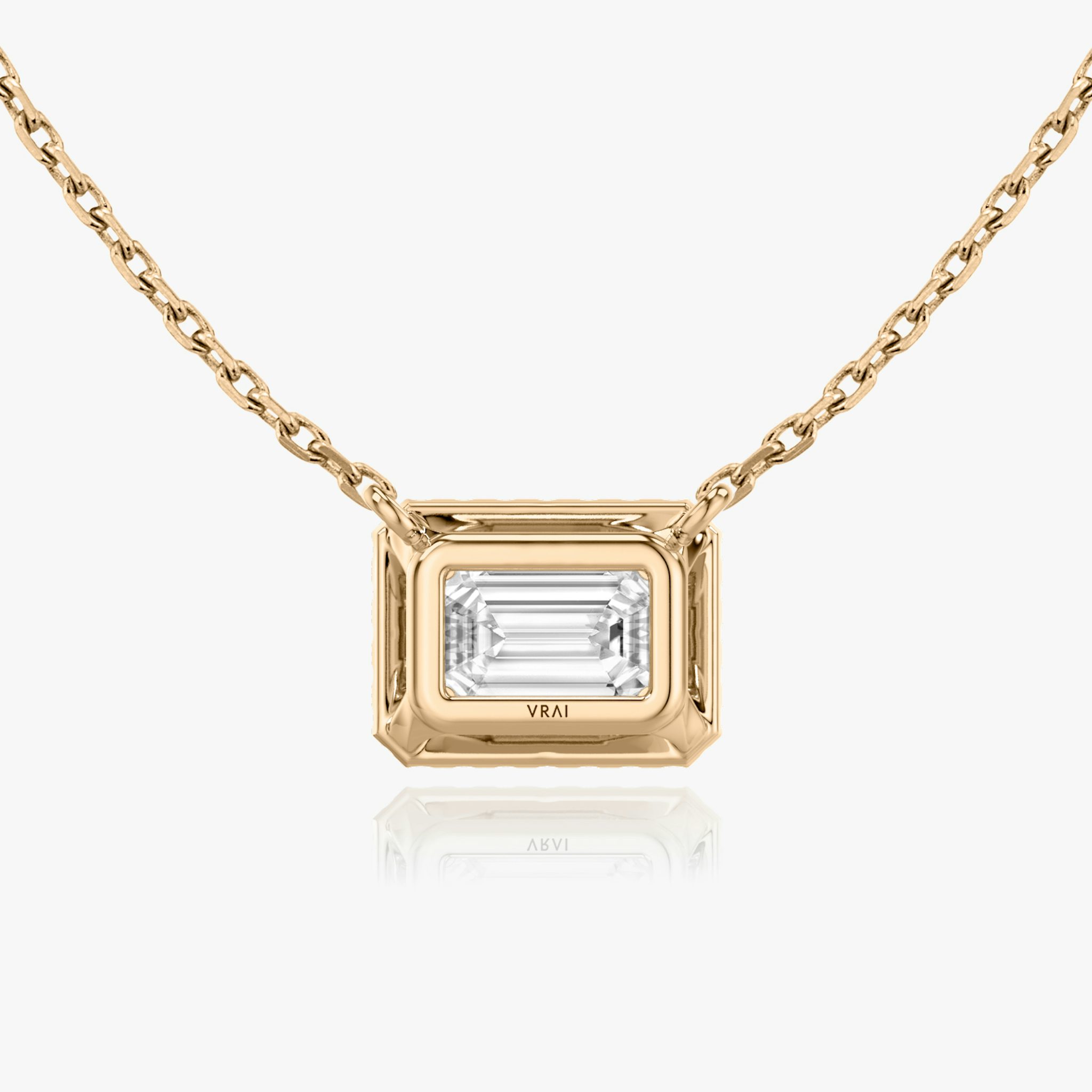 Halo Necklace | Emerald | 14k | Rose Gold | caratWeight: 0.25ct