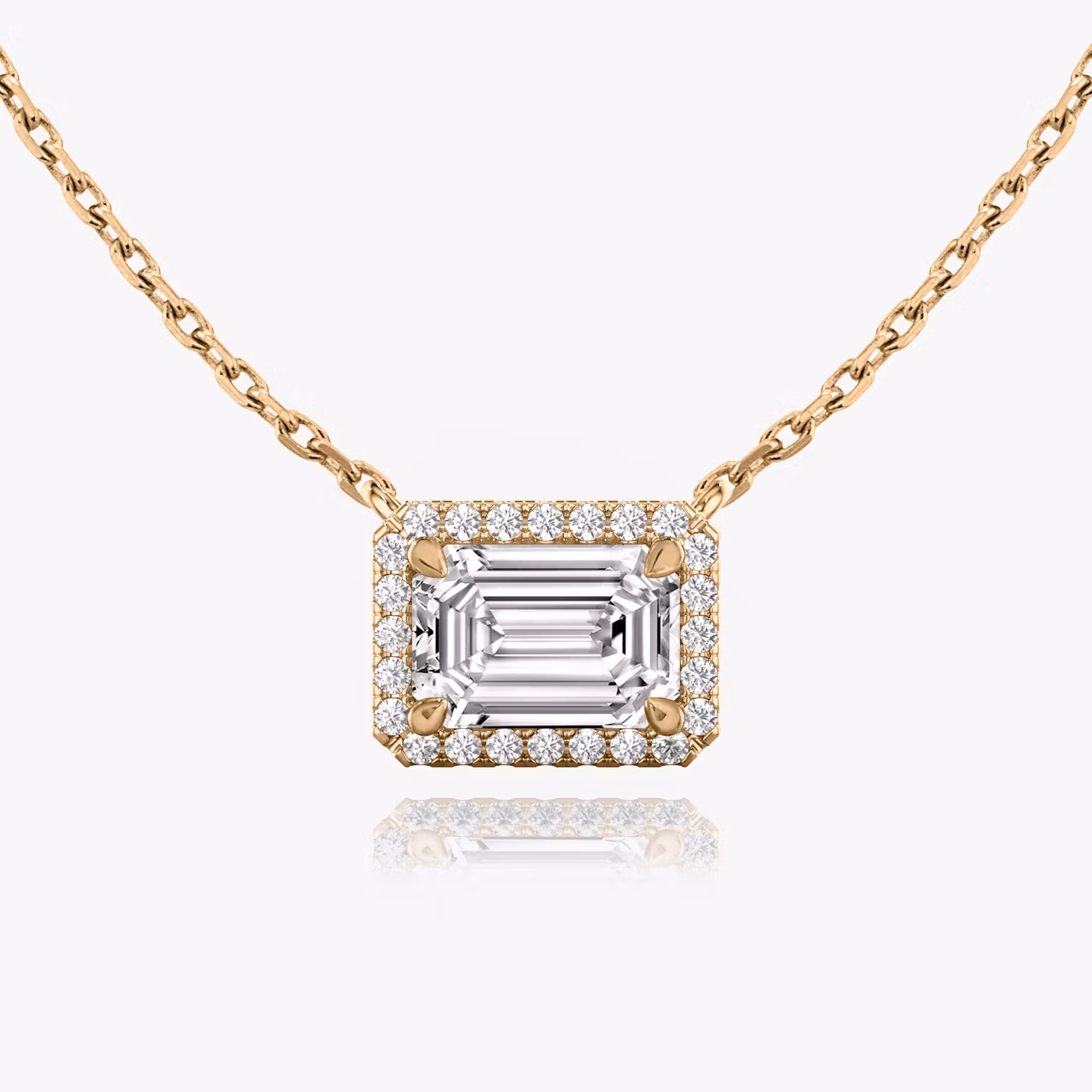 Halo Halskette Emerald | Rose Gold