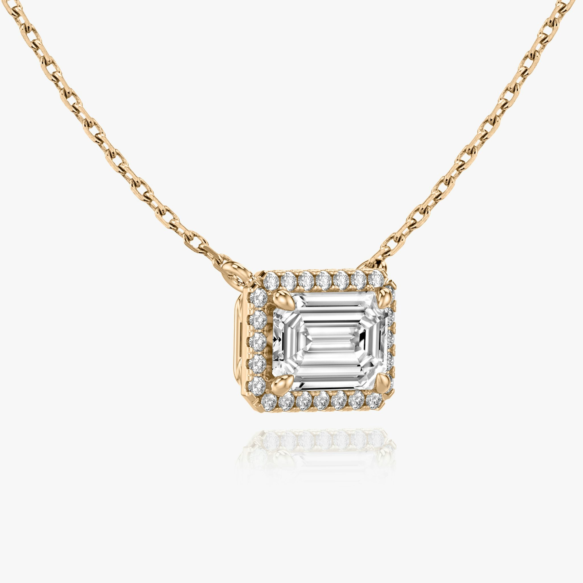 Halo Necklace | Emerald | 14k | Rose Gold | caratWeight: 0.25ct